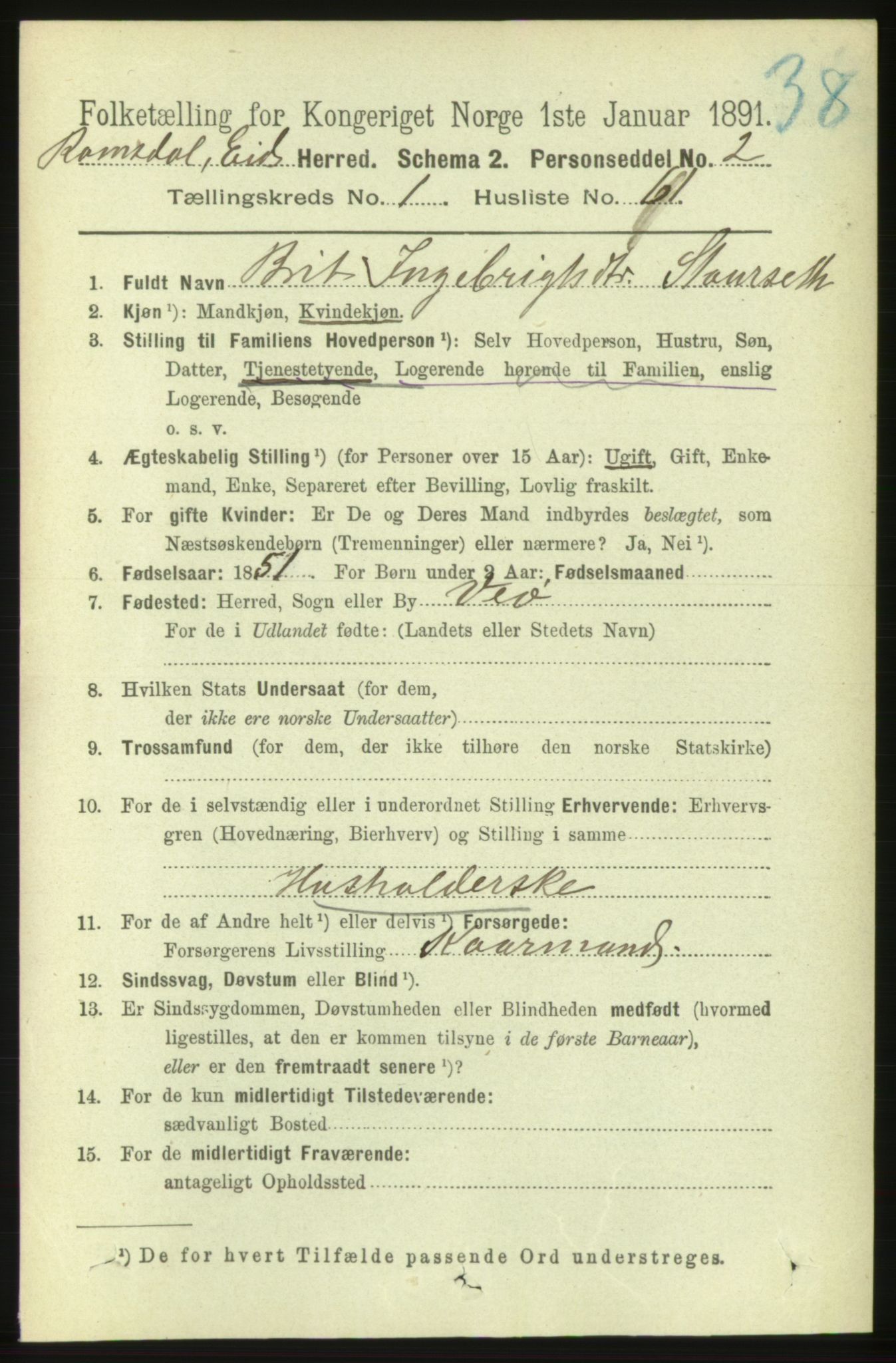 RA, Folketelling 1891 for 1538 Eid herred, 1891, s. 412