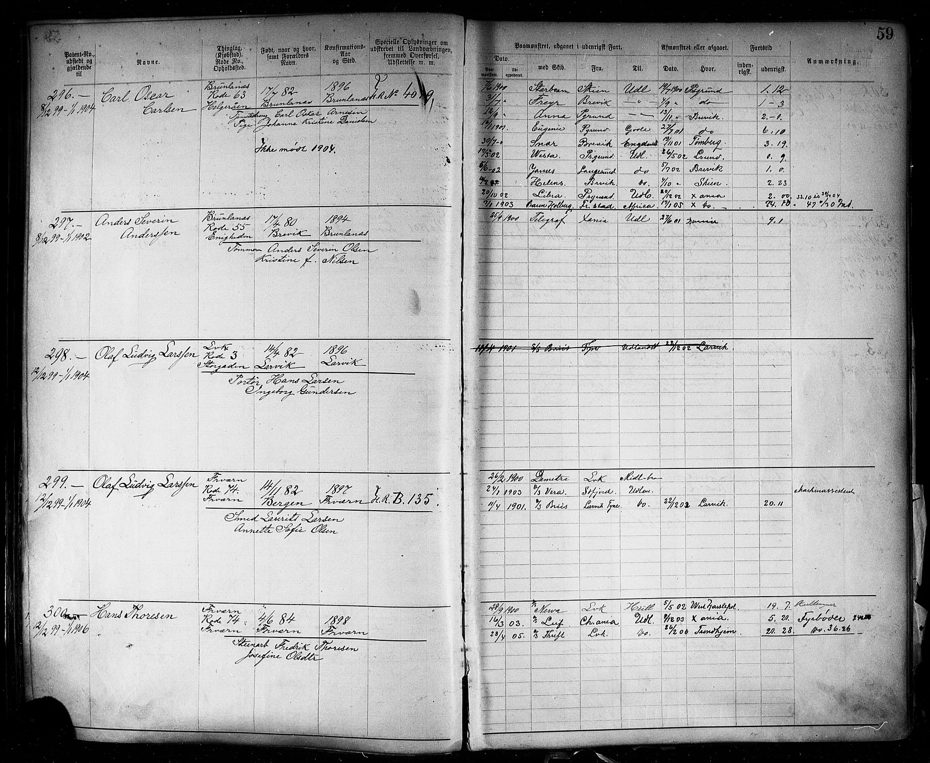 Larvik innrulleringskontor, AV/SAKO-A-787/F/Fb/L0002: Annotasjonsrulle, 1897-1917, s. 62