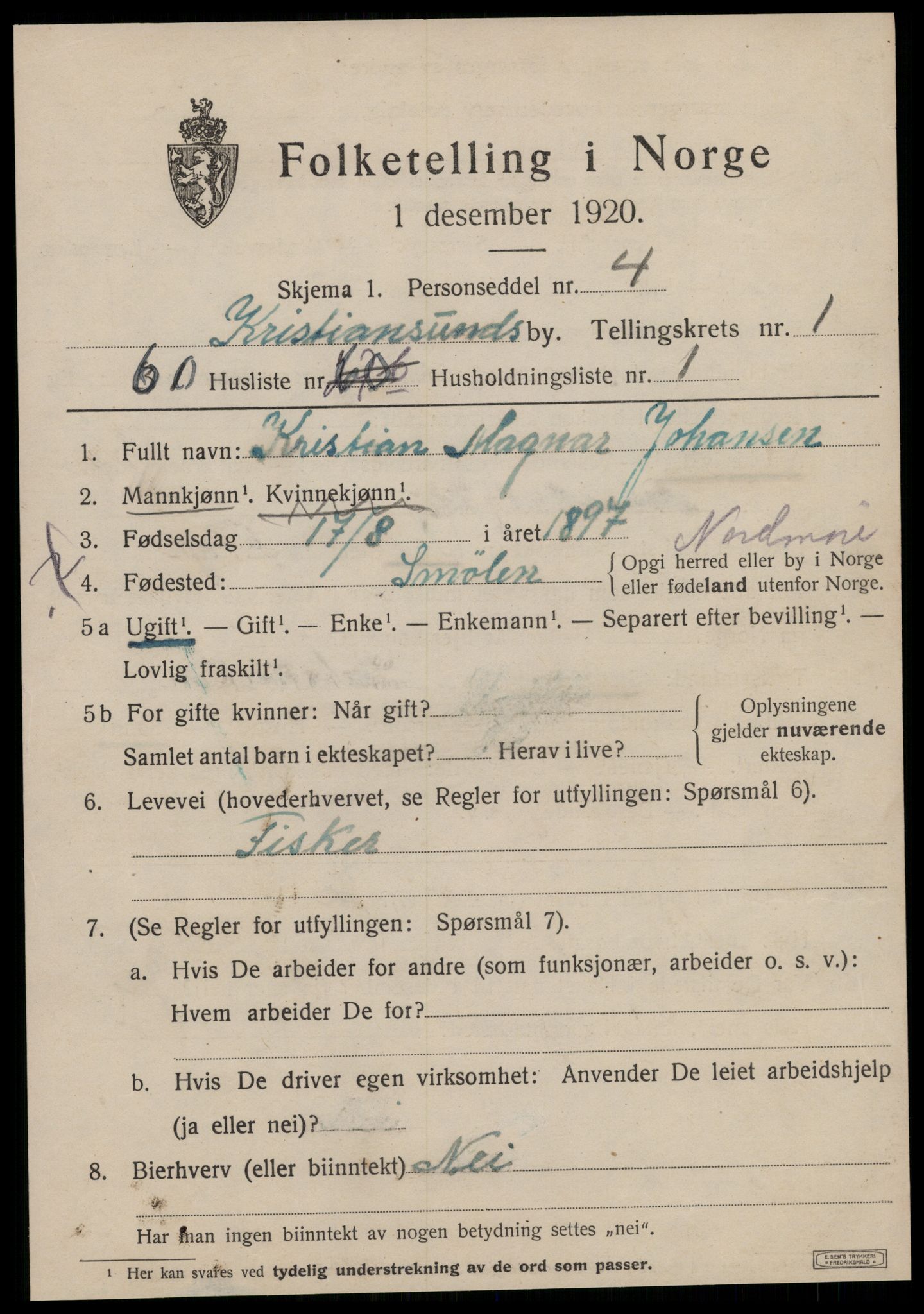 SAT, Folketelling 1920 for 1503 Kristiansund kjøpstad, 1920, s. 11435