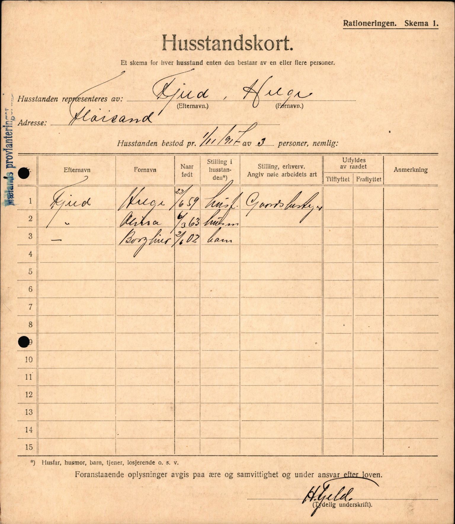 IKAH, Meland kommune, Provianteringsrådet, Husstander per 01.11.1917, 1917-1918, s. 62