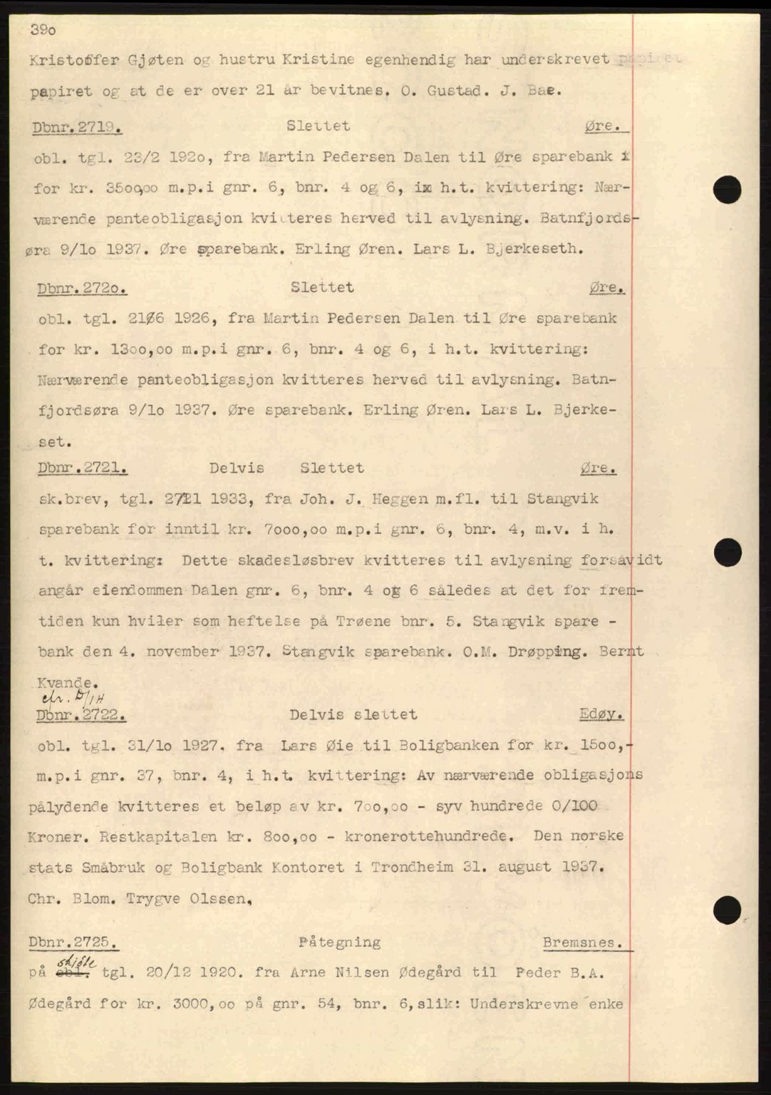 Nordmøre sorenskriveri, SAT/A-4132/1/2/2Ca: Pantebok nr. C80, 1936-1939, Dagboknr: 2719/1937