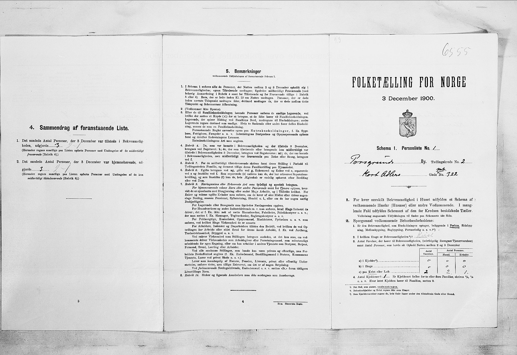 SAKO, Folketelling 1900 for 0805 Porsgrunn kjøpstad, 1900, s. 256