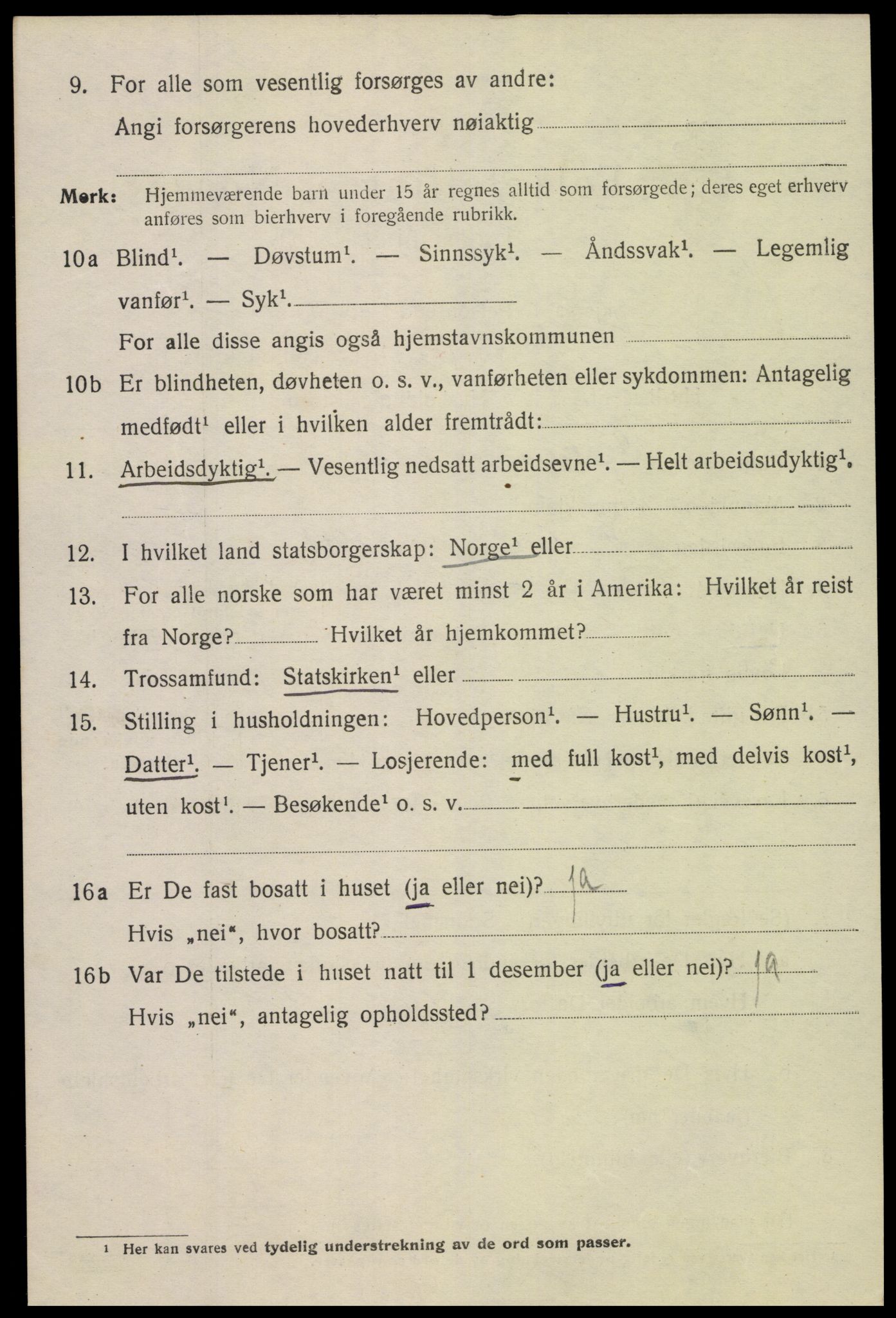 SAK, Folketelling 1920 for 1002 Mandal ladested, 1920, s. 5868