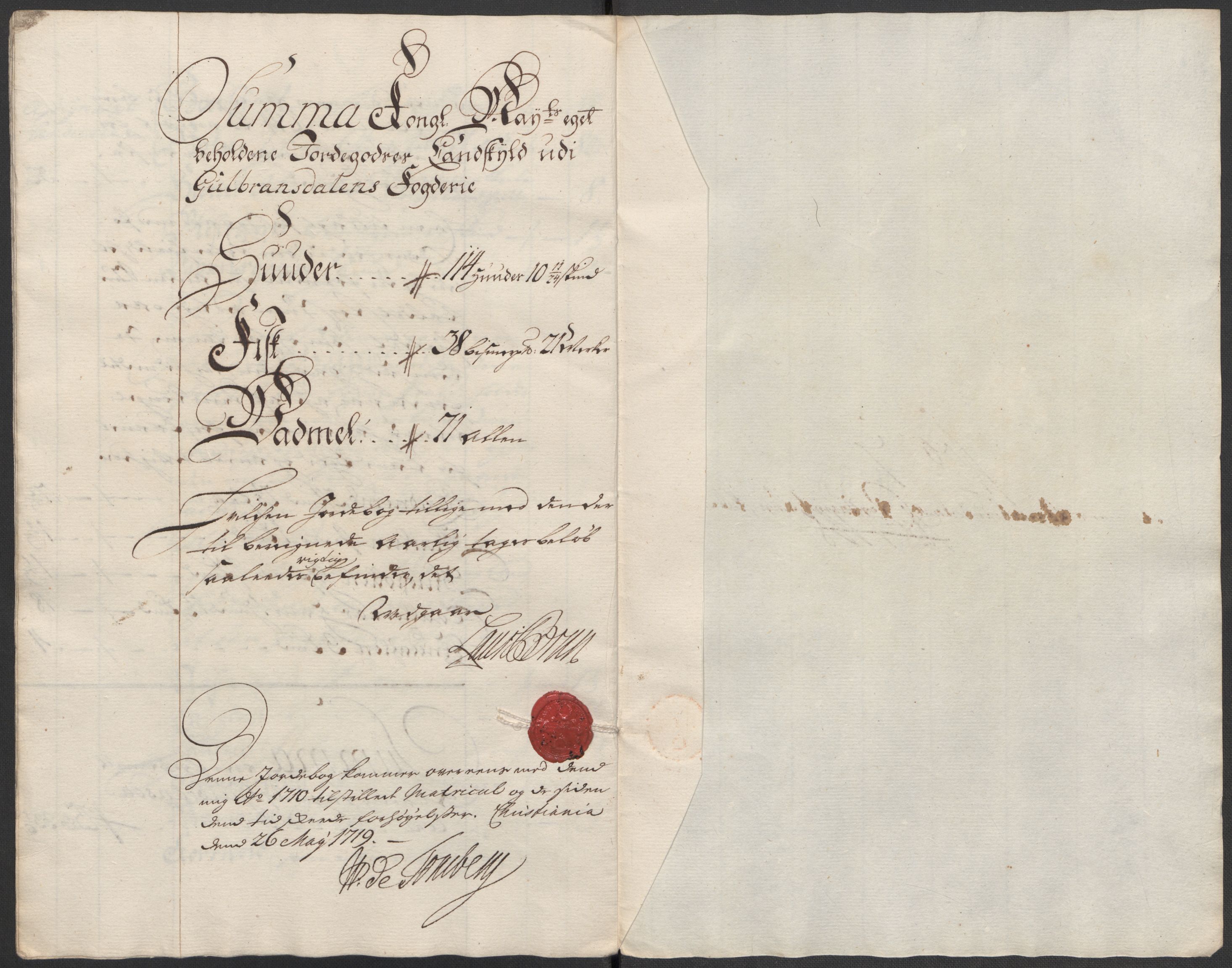 Rentekammeret inntil 1814, Reviderte regnskaper, Fogderegnskap, RA/EA-4092/R17/L1188: Fogderegnskap Gudbrandsdal, 1718, s. 73