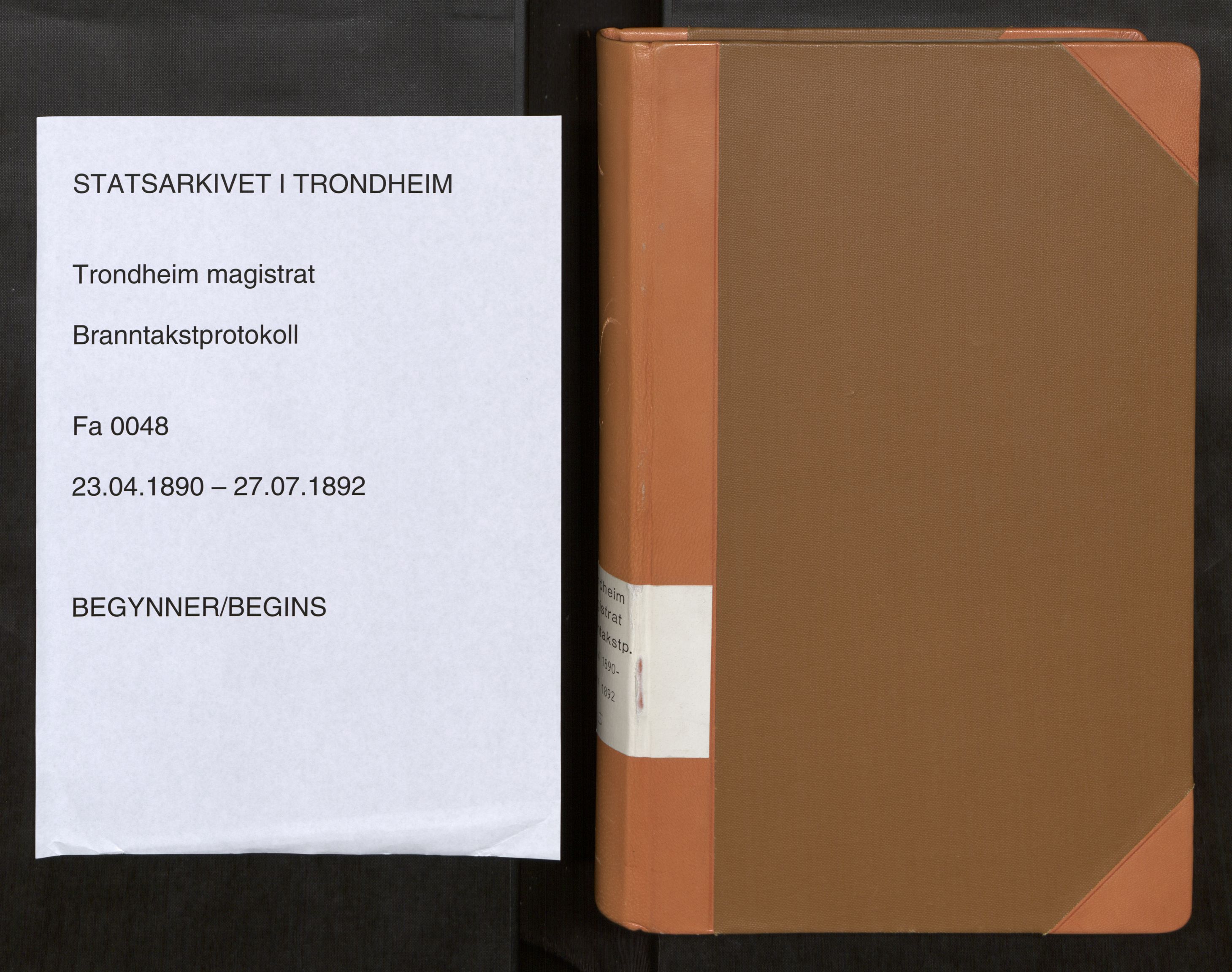 Norges Brannkasse Trondheim magistrat, SAT/A-5590/Fa/L0054: Branntakstprotokoll S, 1890-1892