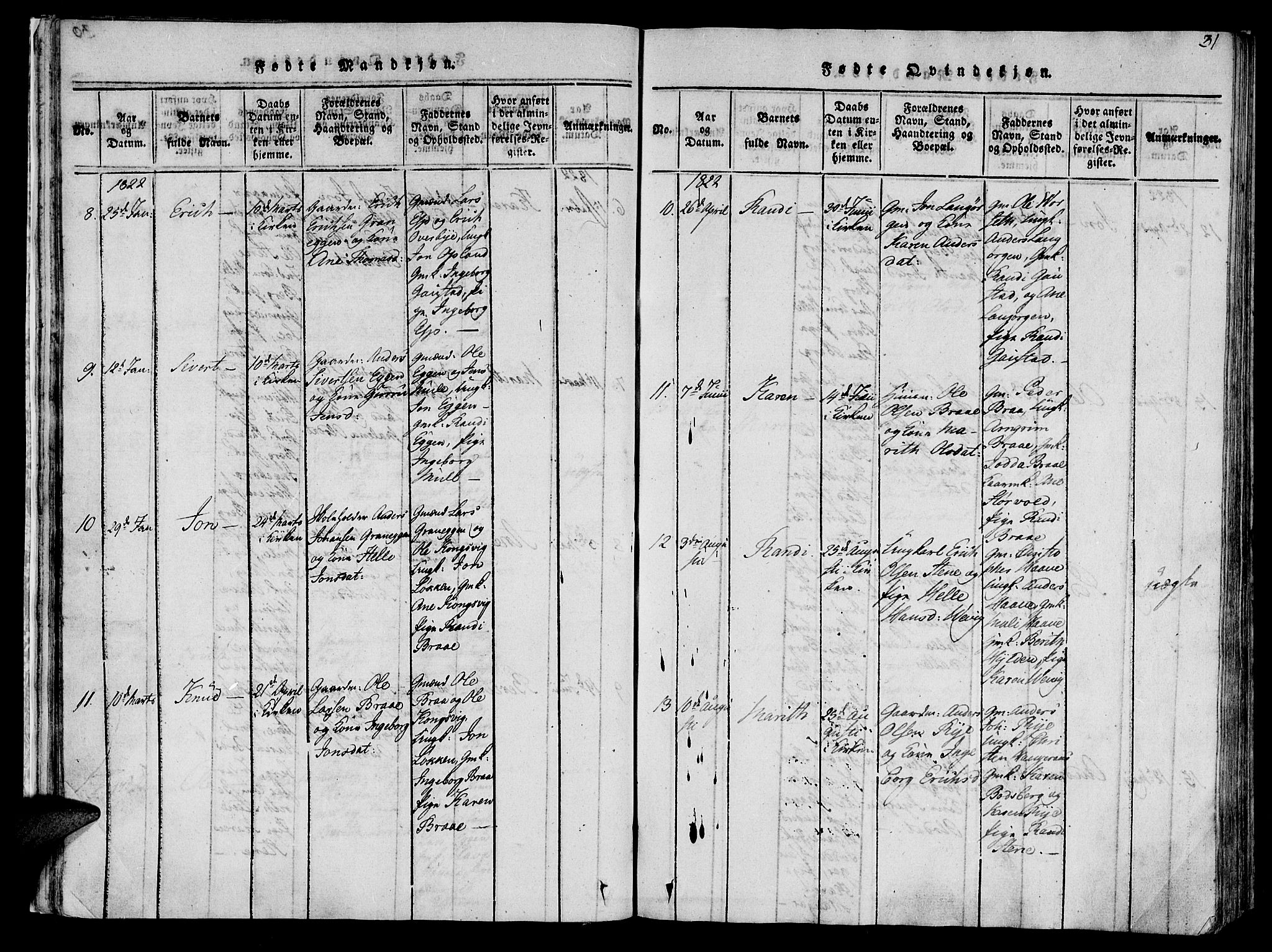 Ministerialprotokoller, klokkerbøker og fødselsregistre - Sør-Trøndelag, AV/SAT-A-1456/612/L0372: Ministerialbok nr. 612A06 /1, 1816-1828, s. 31