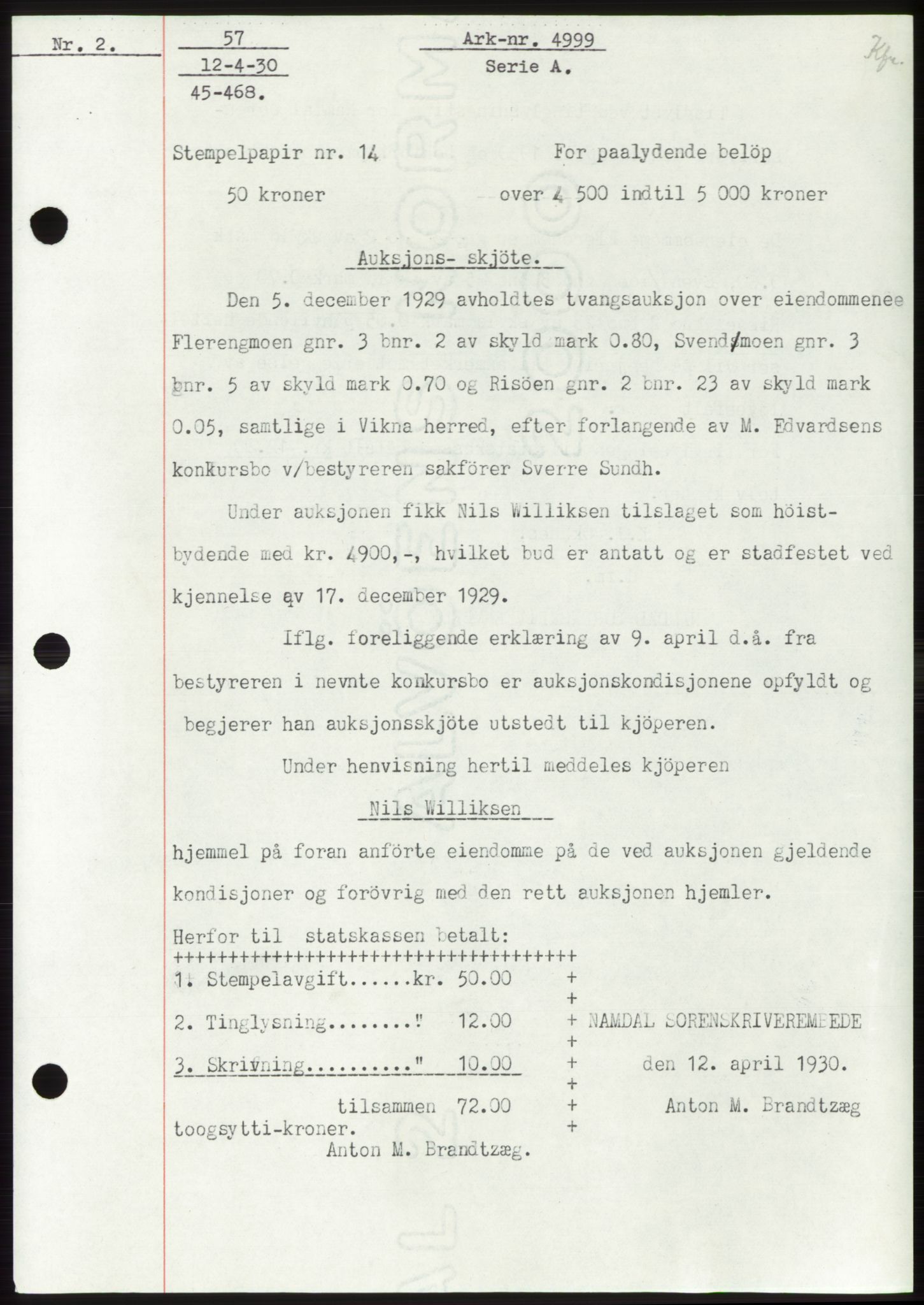 Namdal sorenskriveri, SAT/A-4133/1/2/2C: Pantebok nr. -, 1926-1930, Tingl.dato: 12.04.1930