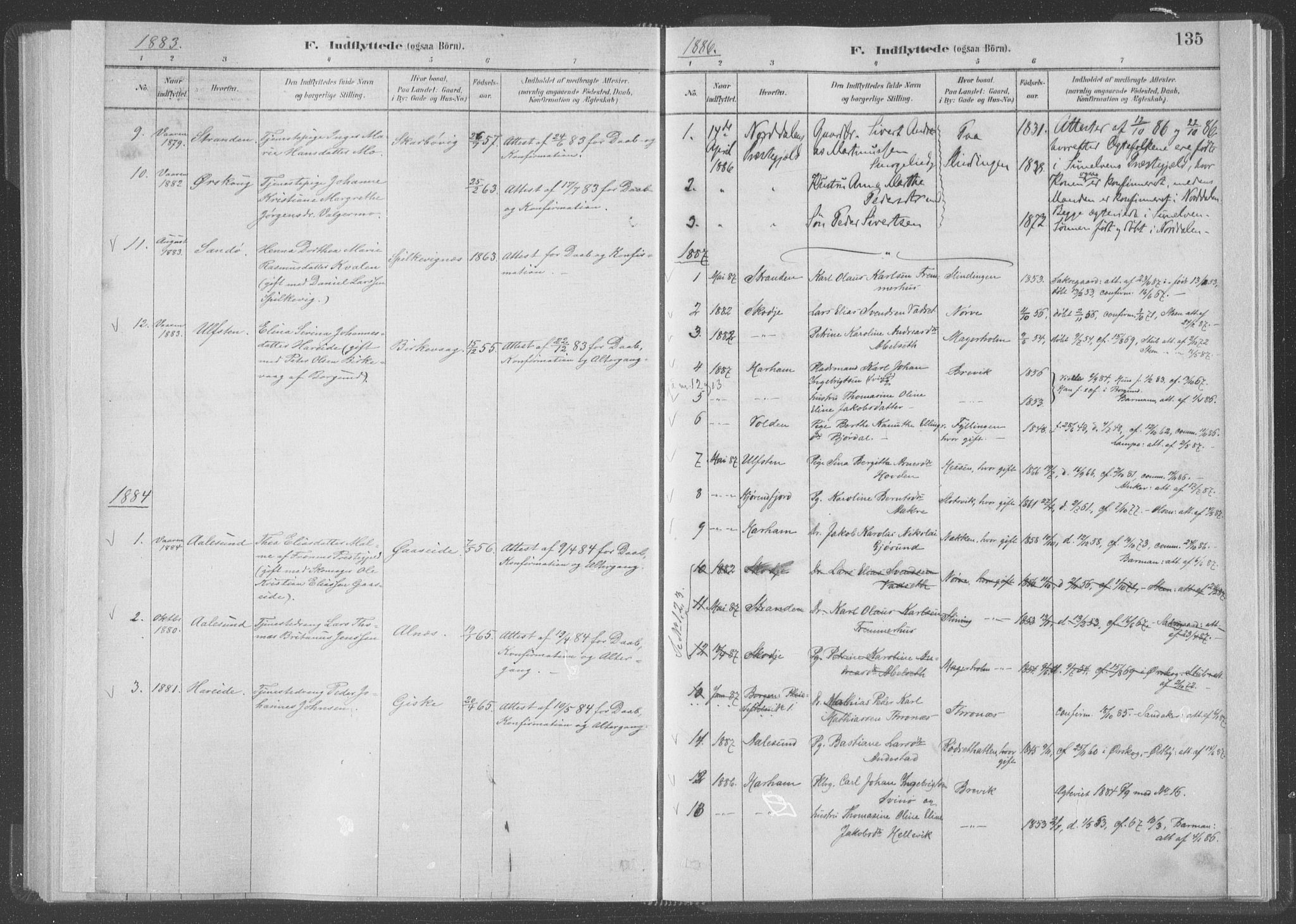 Ministerialprotokoller, klokkerbøker og fødselsregistre - Møre og Romsdal, SAT/A-1454/528/L0403: Ministerialbok nr. 528A13I, 1880-1947, s. 135