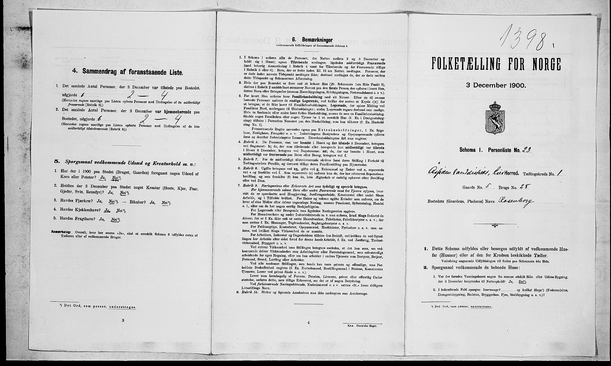RA, Folketelling 1900 for 0626 Lier herred, 1900, s. 83