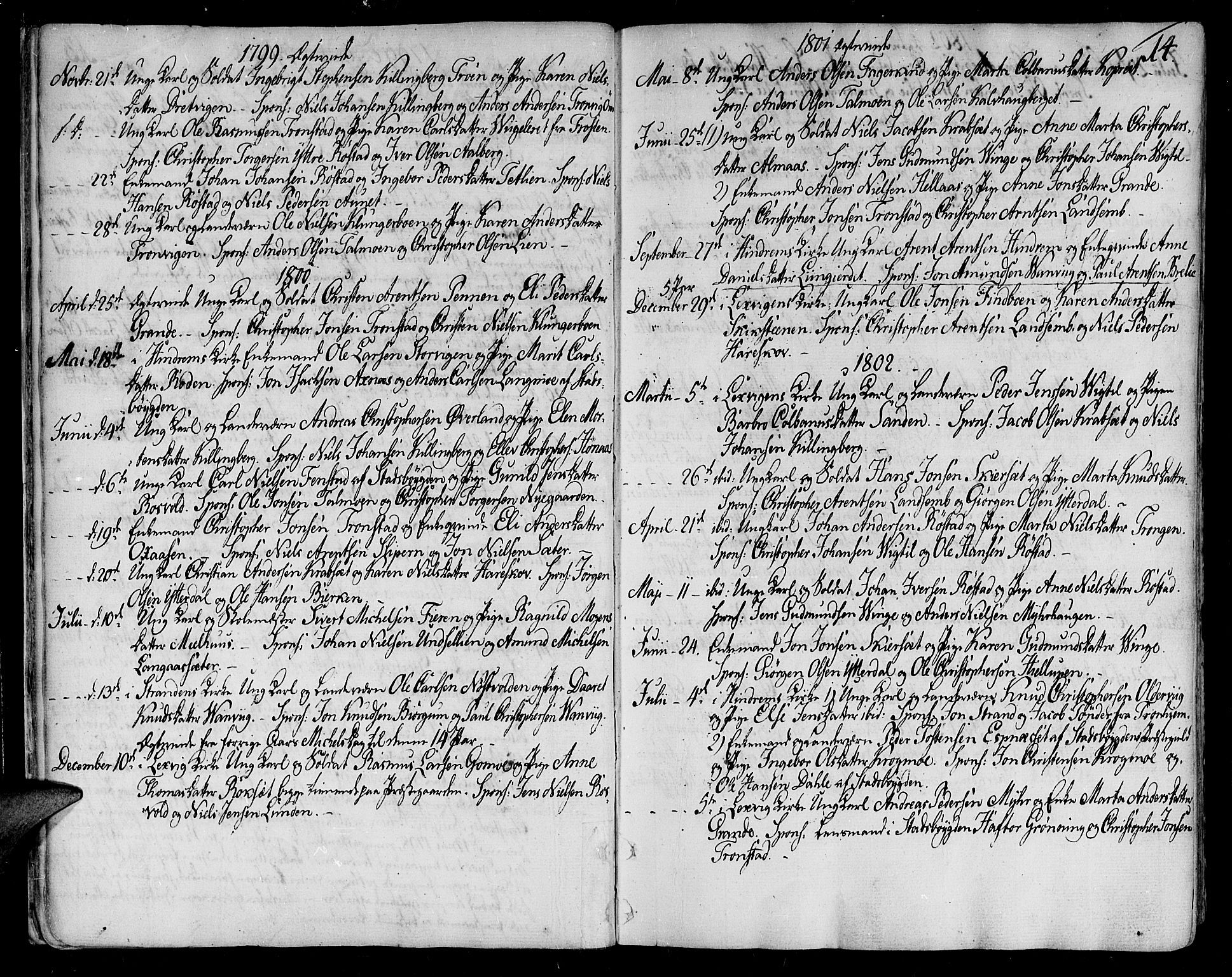 Ministerialprotokoller, klokkerbøker og fødselsregistre - Nord-Trøndelag, AV/SAT-A-1458/701/L0004: Ministerialbok nr. 701A04, 1783-1816, s. 14