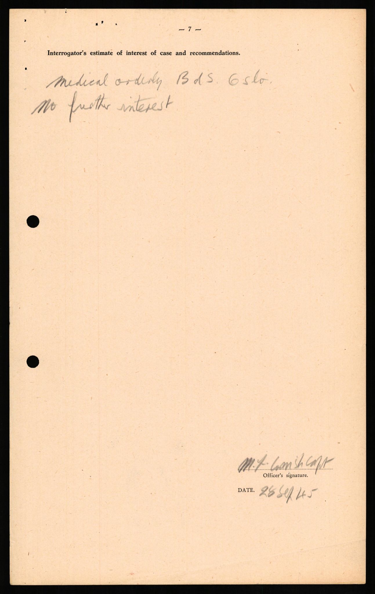 Forsvaret, Forsvarets overkommando II, AV/RA-RAFA-3915/D/Db/L0019: CI Questionaires. Tyske okkupasjonsstyrker i Norge. Tyskere., 1945-1946, s. 263