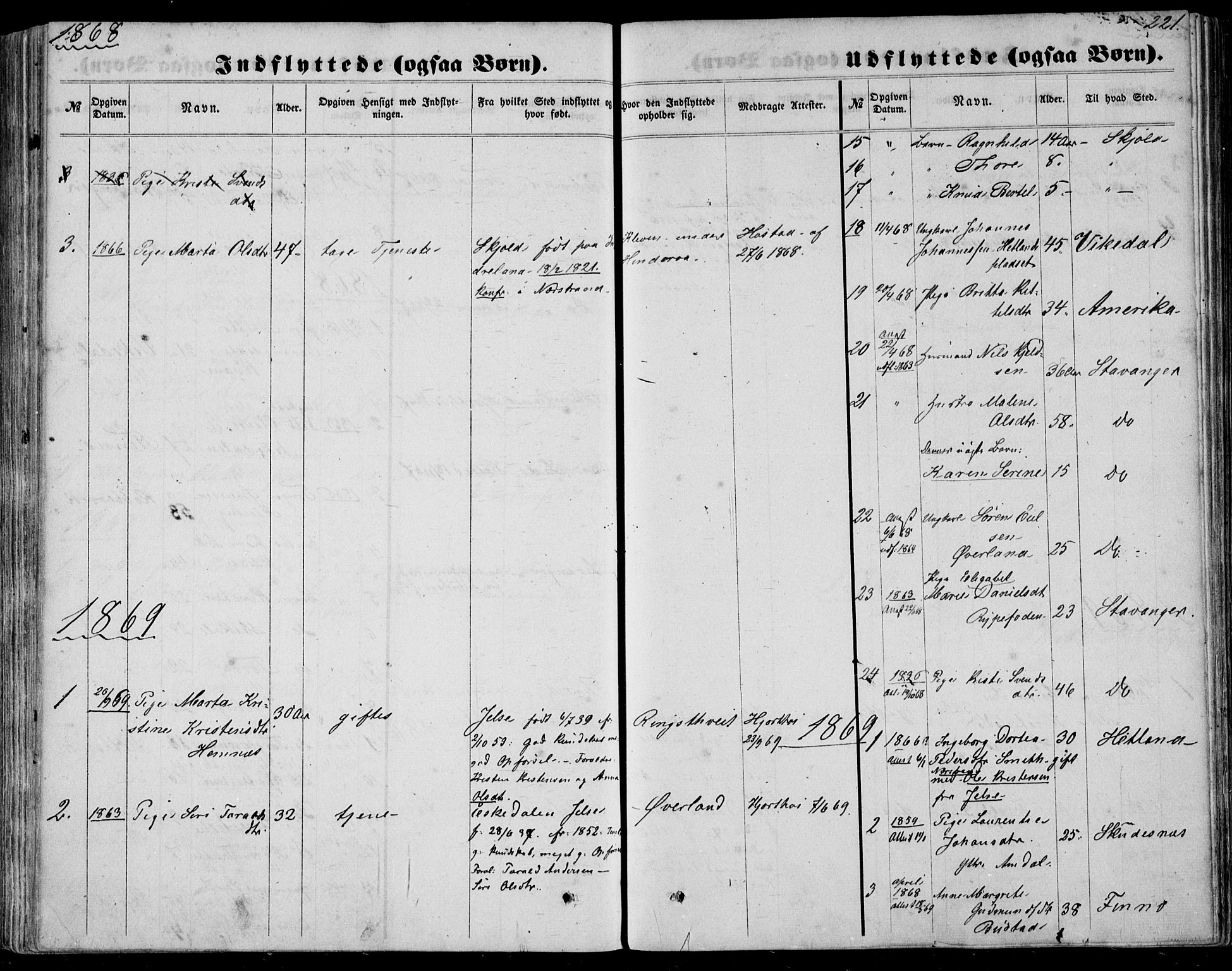 Nedstrand sokneprestkontor, AV/SAST-A-101841/01/IV: Ministerialbok nr. A 9, 1861-1876, s. 221