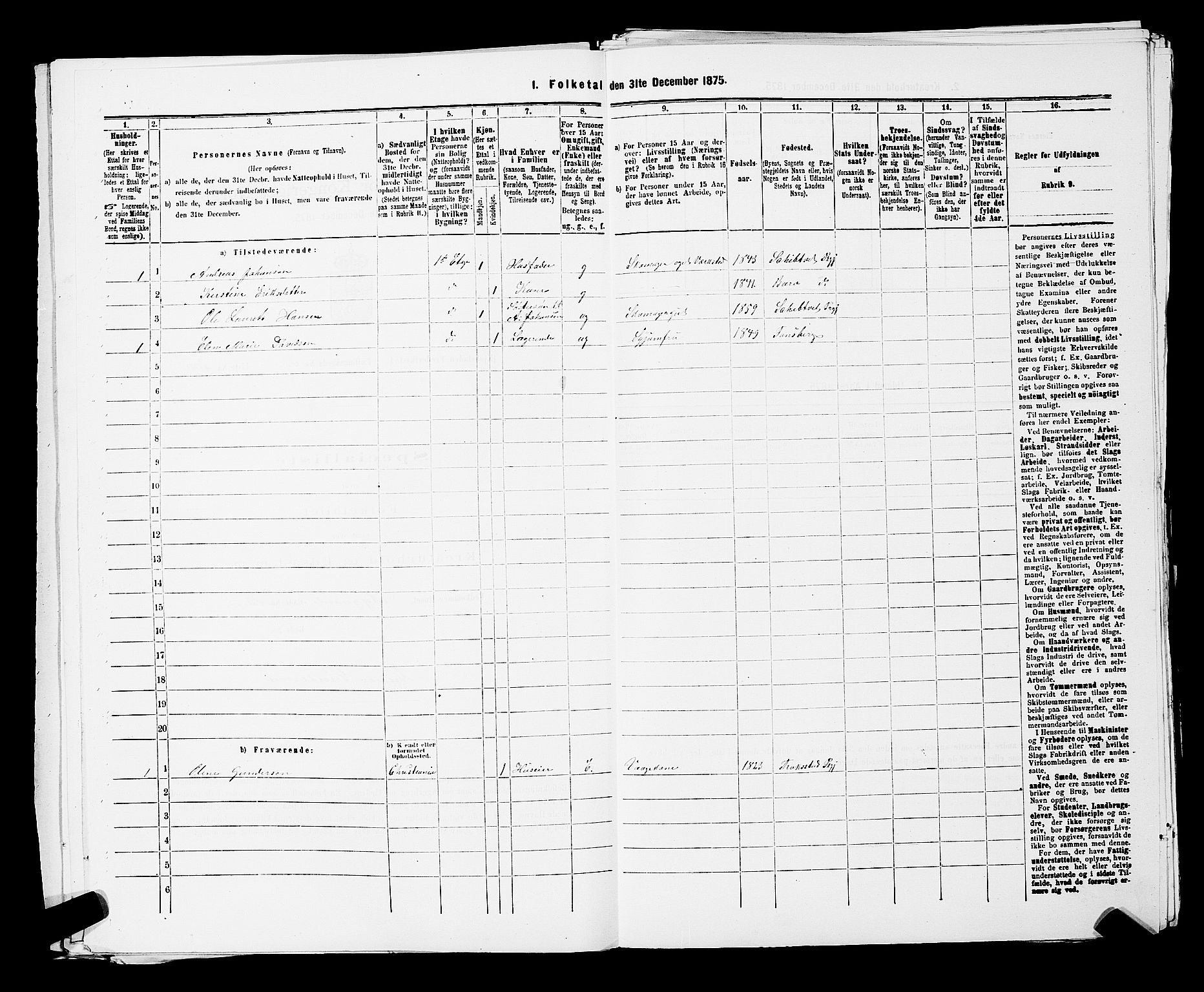 RA, Folketelling 1875 for 0103B Fredrikstad prestegjeld, Fredrikstad kjøpstad, 1875, s. 343