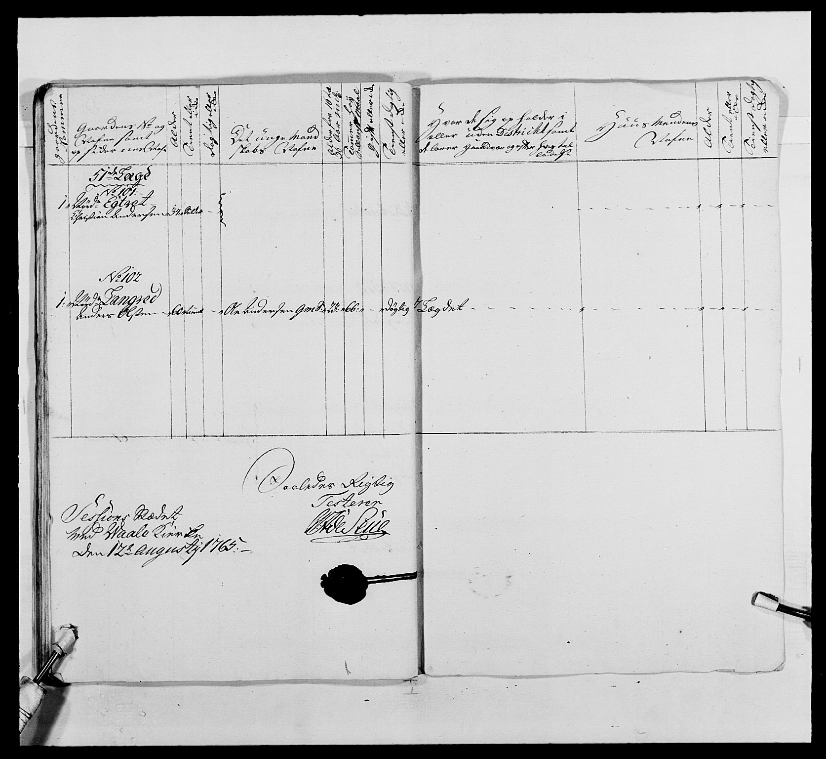 Kommanderende general (KG I) med Det norske krigsdirektorium, AV/RA-EA-5419/E/Ea/L0488: 1. Akershusiske regiment, 1765, s. 226