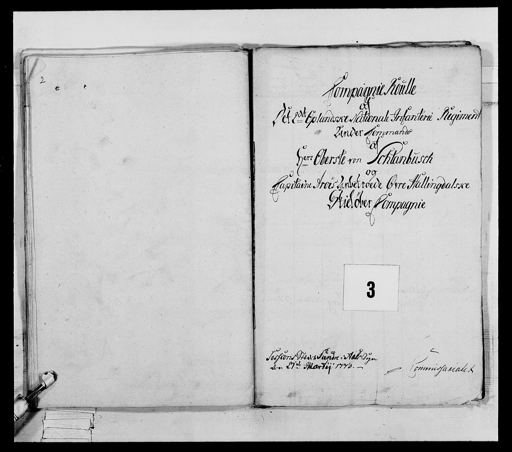 Generalitets- og kommissariatskollegiet, Det kongelige norske kommissariatskollegium, AV/RA-EA-5420/E/Eh/L0063: 2. Opplandske nasjonale infanteriregiment, 1773, s. 46