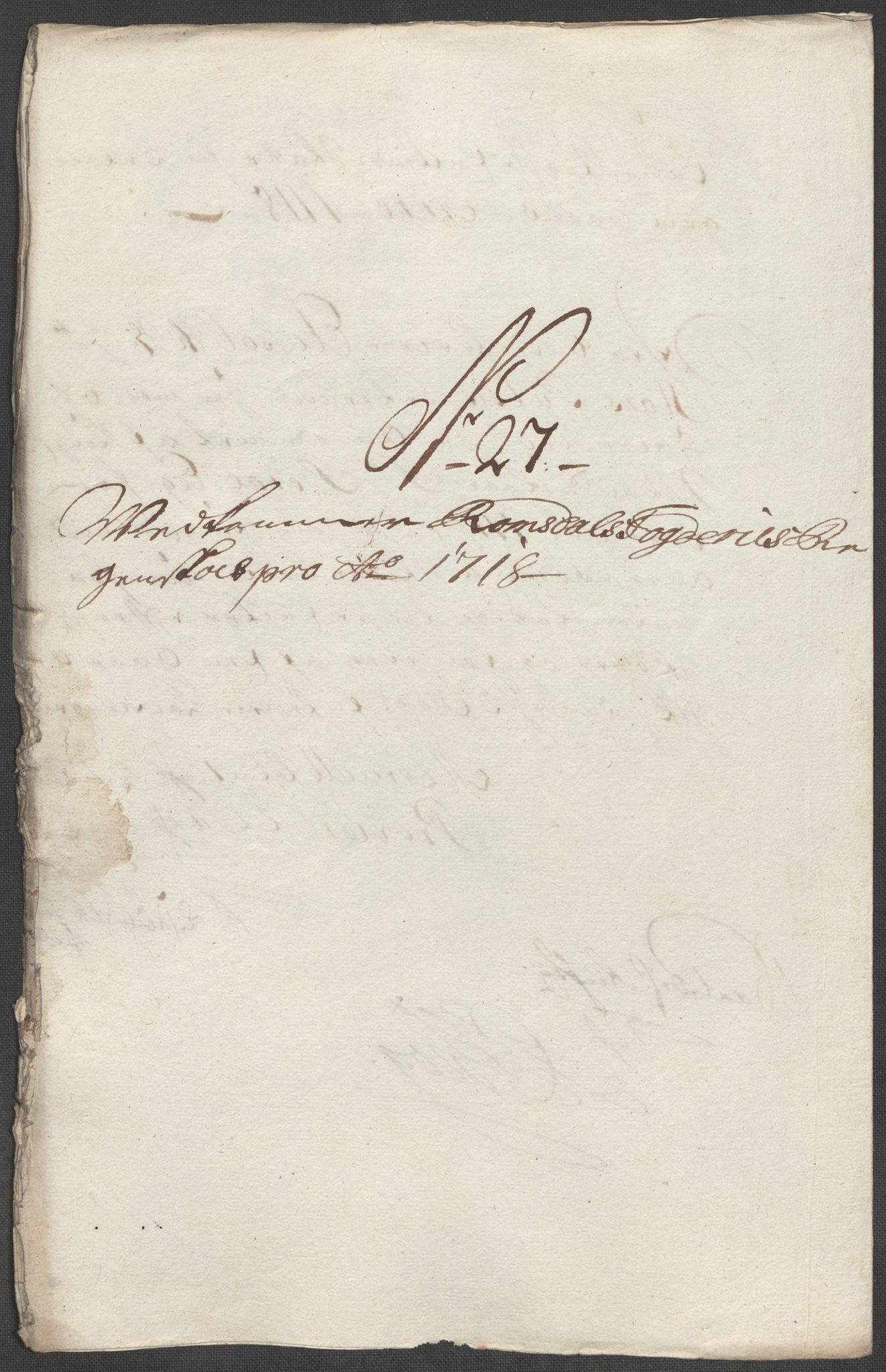 Rentekammeret inntil 1814, Reviderte regnskaper, Fogderegnskap, AV/RA-EA-4092/R55/L3665: Fogderegnskap Romsdal, 1718, s. 180