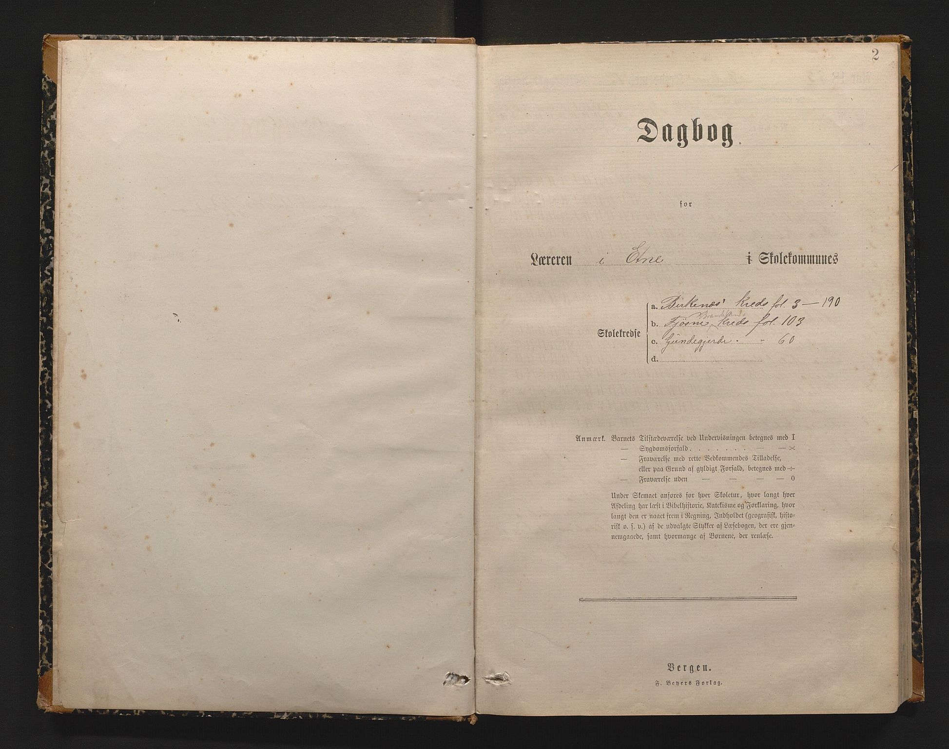 Etne kommune. Barneskulane, IKAH/1211-231/G/Ga/L0002: Dagbok, 1883-1906