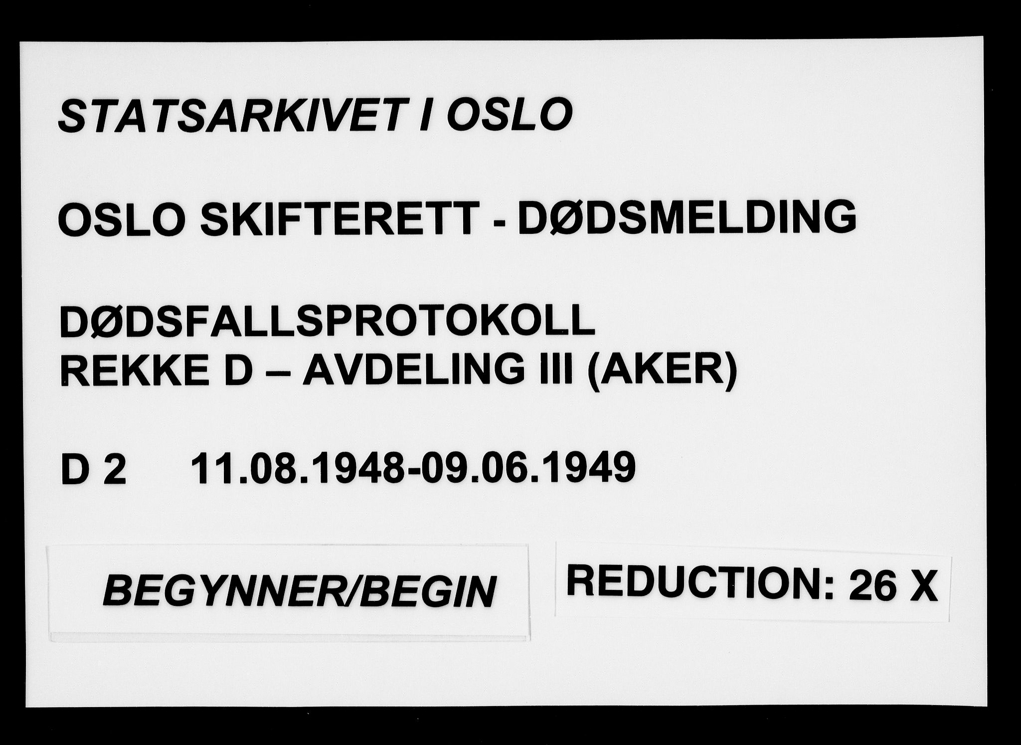 Oslo skifterett, AV/SAO-A-10383/G/Ga/Gad/L0002: Dødsfallsprotokoll - avd. III, 1948-1949