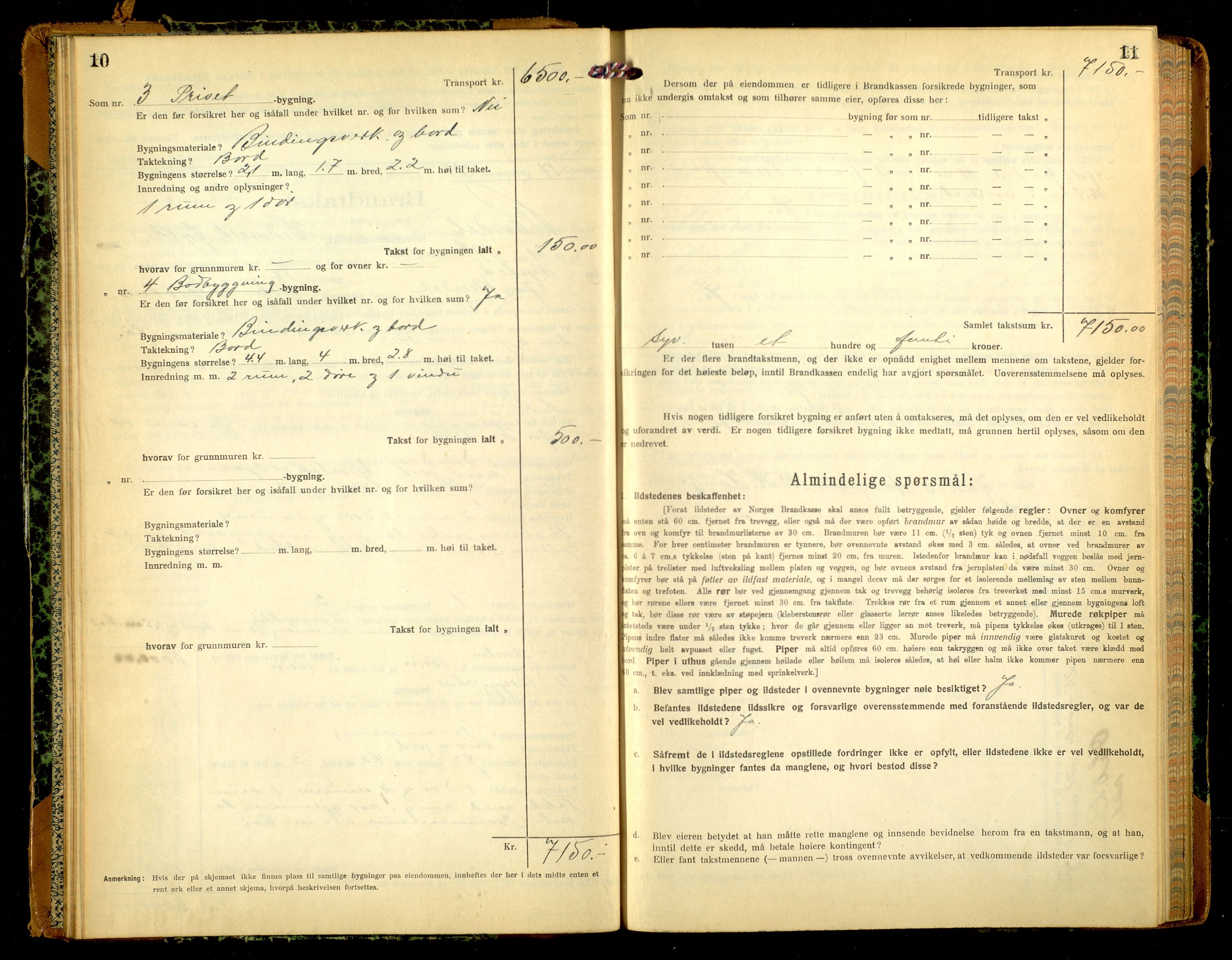 Norges Brannkasse, Rendalen, AV/SAH-NBRANR-024/F/L0017: Branntakstprotokoll, 1921-1924