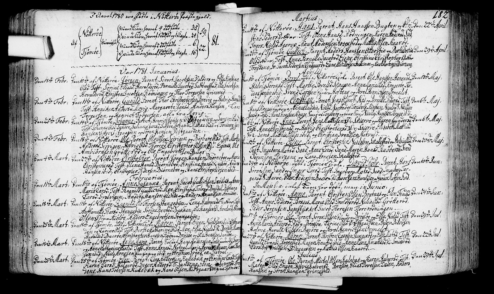 Nøtterøy kirkebøker, AV/SAKO-A-354/F/Fa/L0002: Ministerialbok nr. I 2, 1738-1790, s. 182