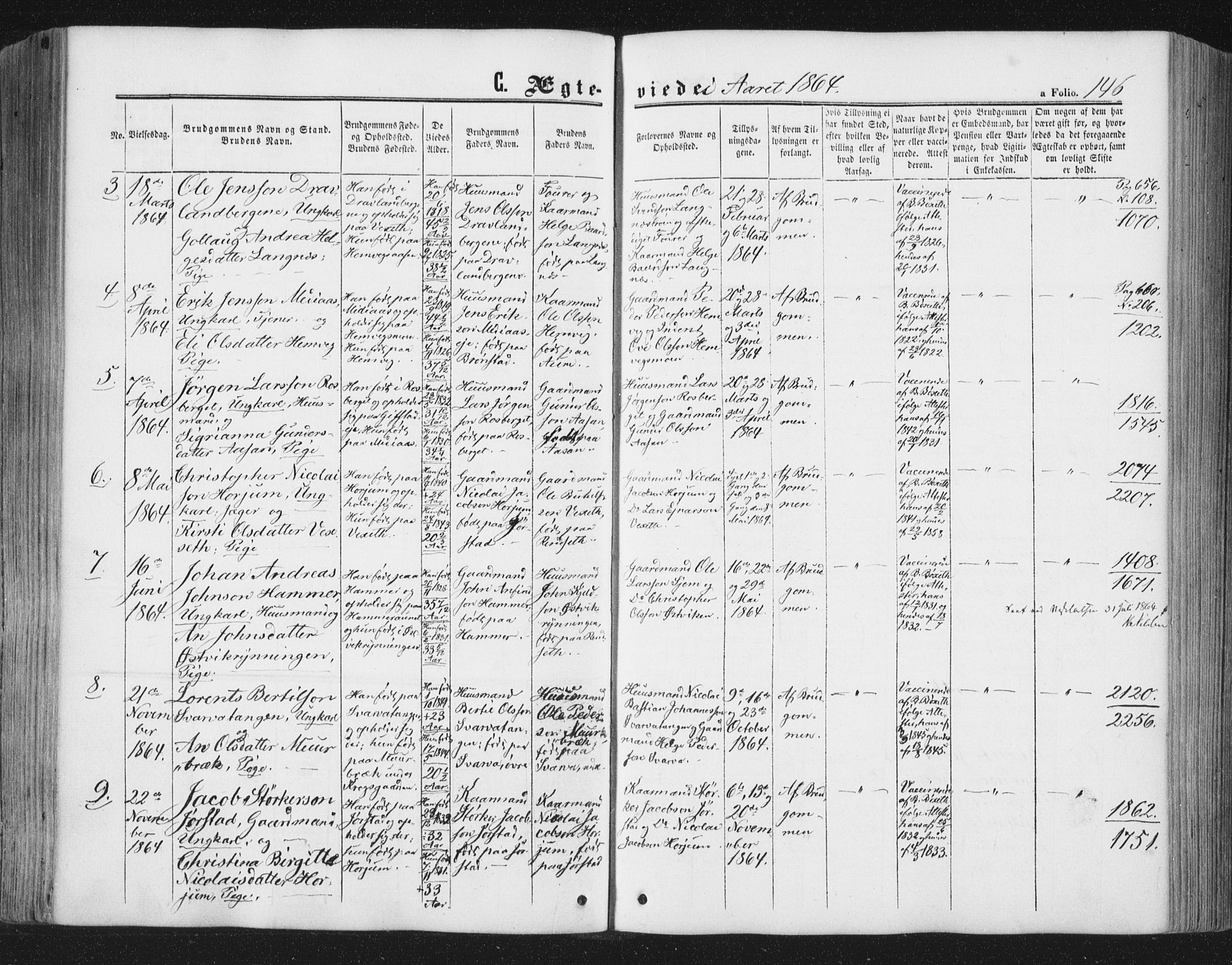 Ministerialprotokoller, klokkerbøker og fødselsregistre - Nord-Trøndelag, AV/SAT-A-1458/749/L0472: Ministerialbok nr. 749A06, 1857-1873, s. 146