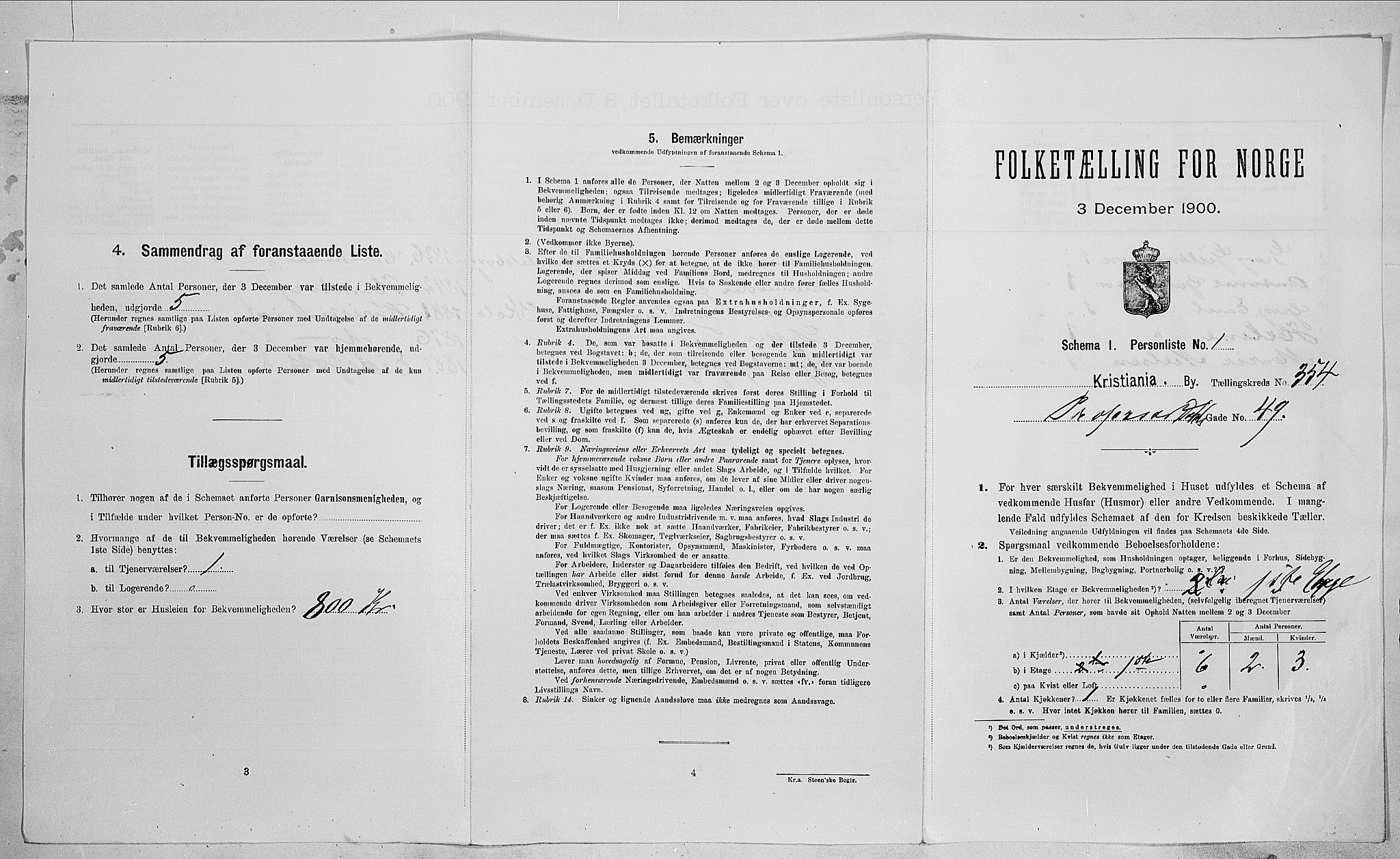 SAO, Folketelling 1900 for 0301 Kristiania kjøpstad, 1900, s. 73430