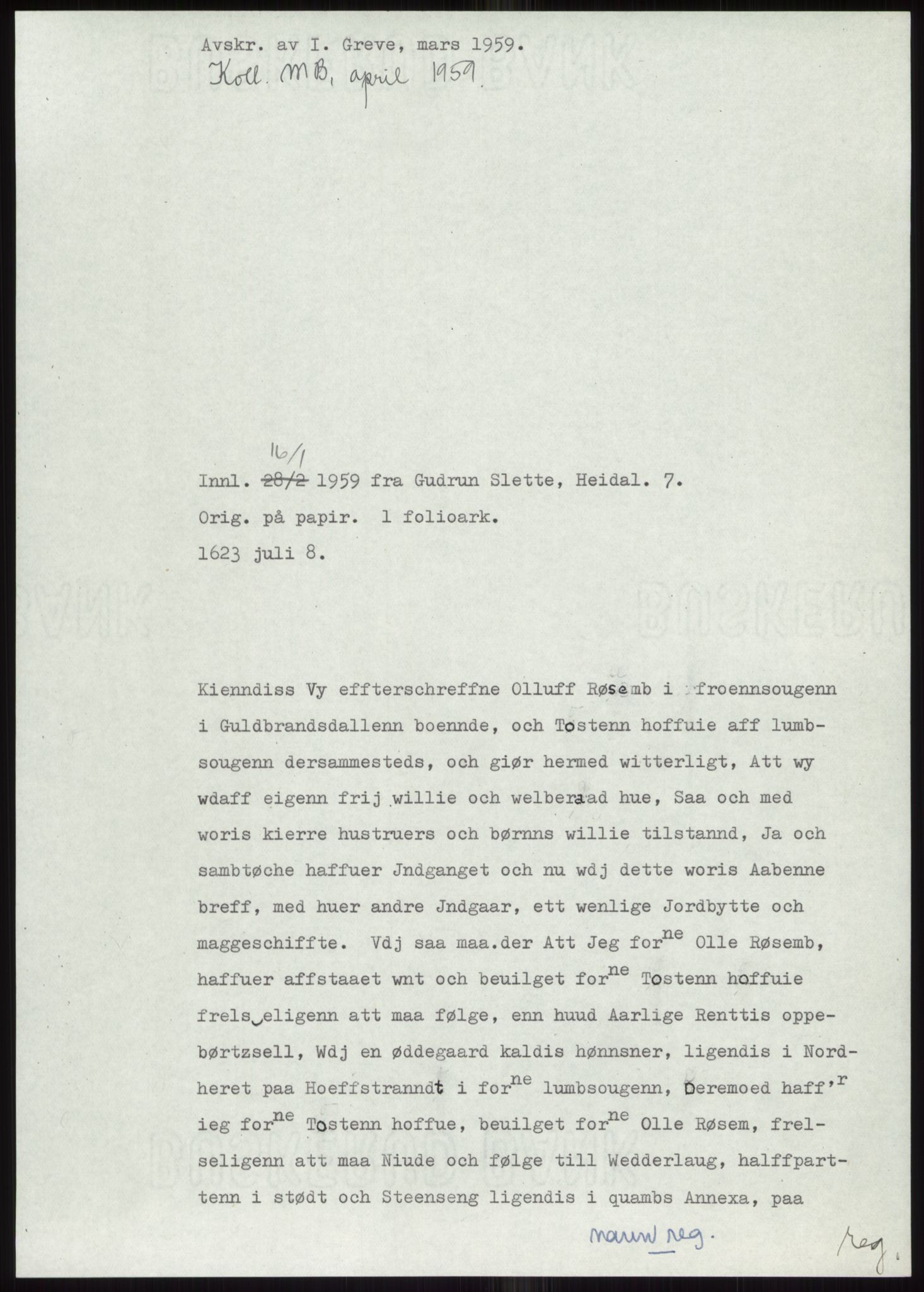 Samlinger til kildeutgivelse, Diplomavskriftsamlingen, AV/RA-EA-4053/H/Ha, s. 15