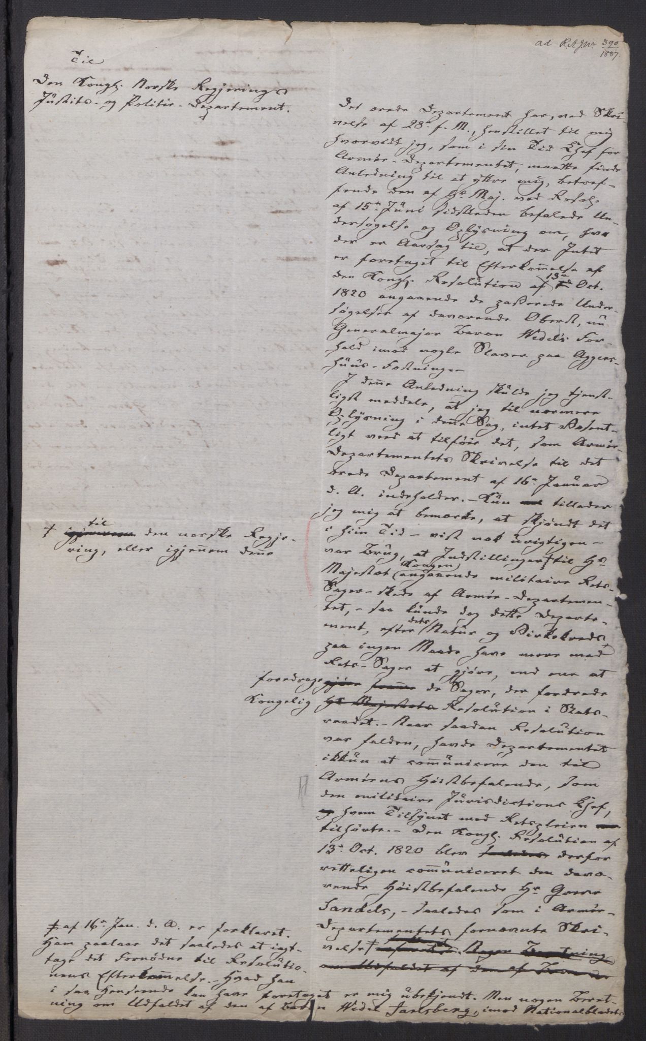 Motzfeldt-familien, AV/RA-PA-0234/D/L001b/0009: -- / "Til de trykte Optegnelser", 1821-1836