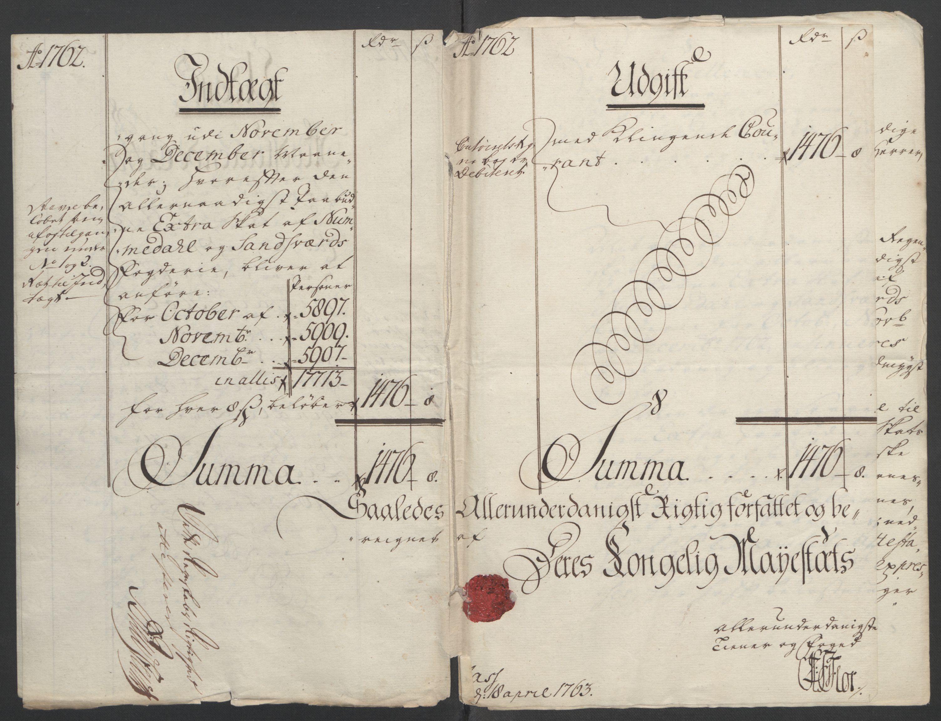 Rentekammeret inntil 1814, Reviderte regnskaper, Fogderegnskap, RA/EA-4092/R24/L1672: Ekstraskatten Numedal og Sandsvær, 1762-1767, s. 5