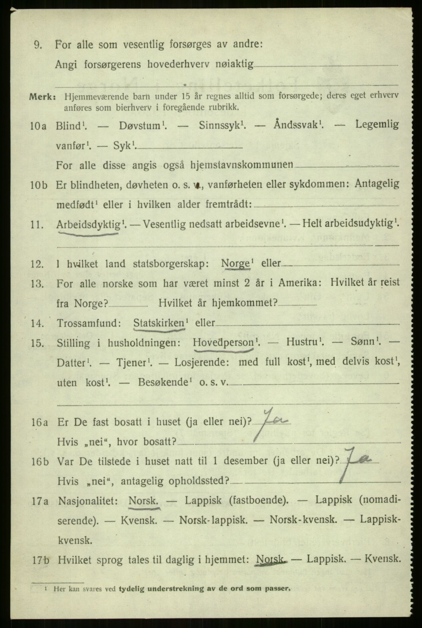 SATØ, Folketelling 1920 for 1925 Sørreisa herred, 1920, s. 2448