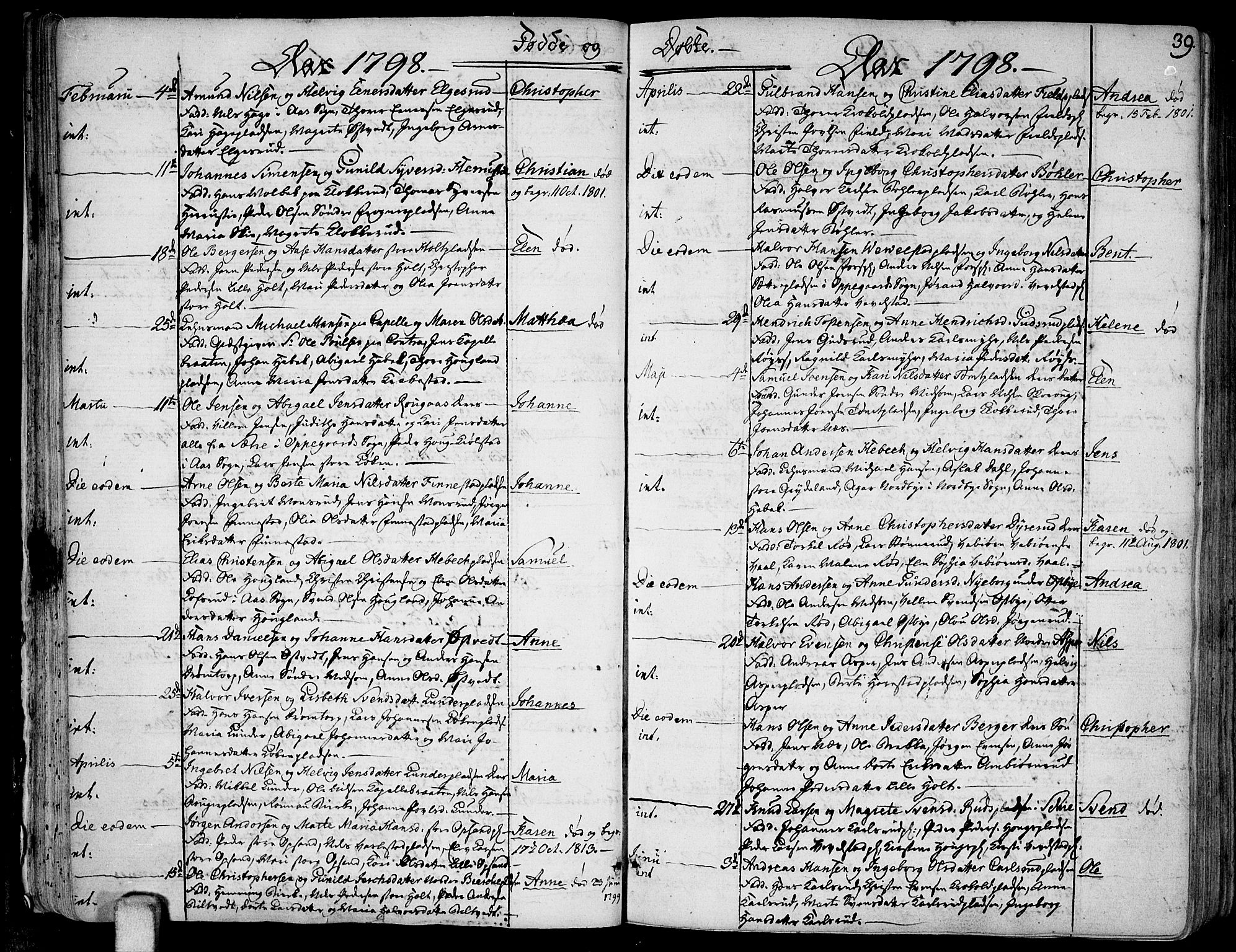 Kråkstad prestekontor Kirkebøker, SAO/A-10125a/F/Fa/L0002: Ministerialbok nr. I 2, 1786-1814, s. 39