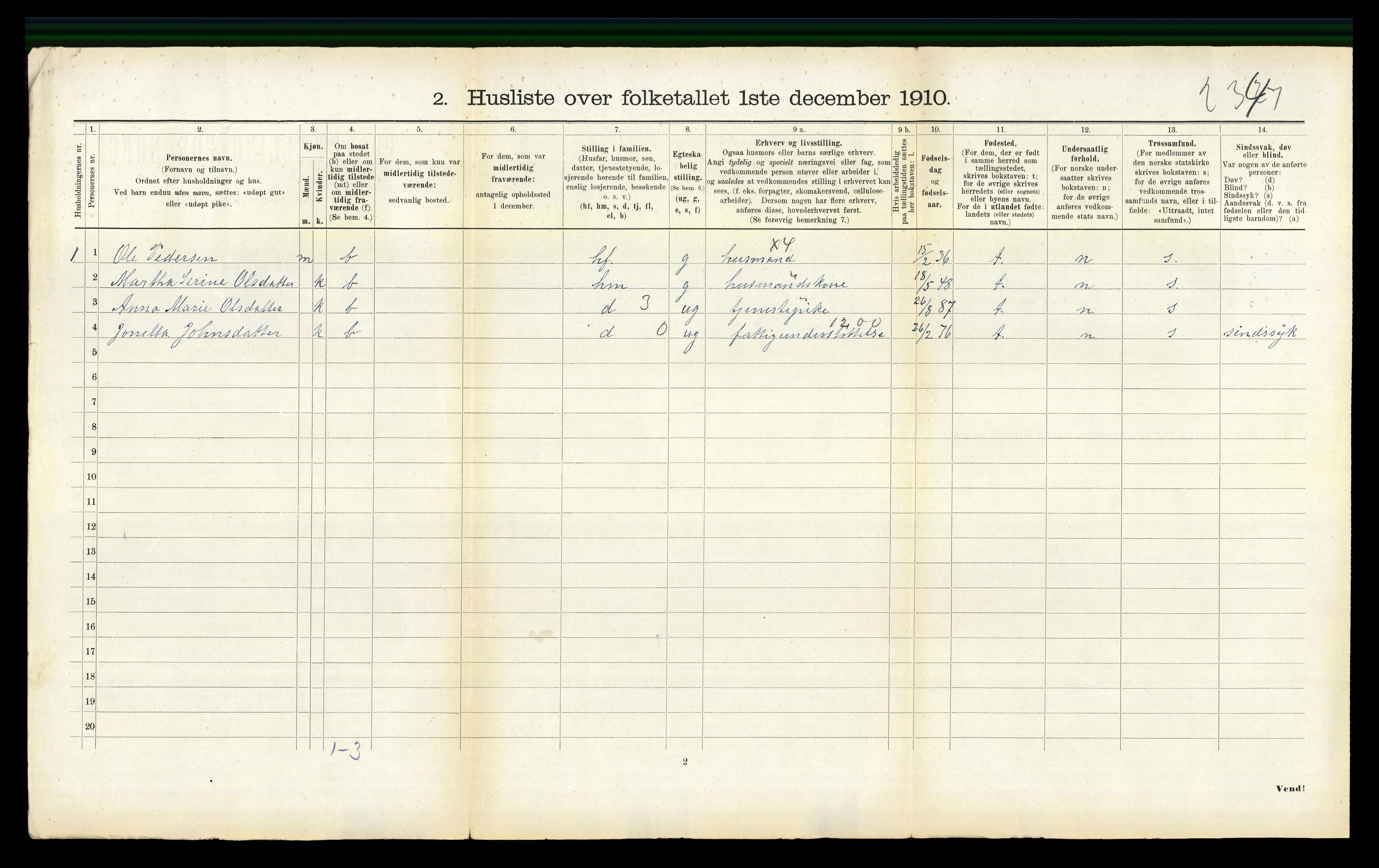 RA, Folketelling 1910 for 1729 Inderøy herred, 1910, s. 140