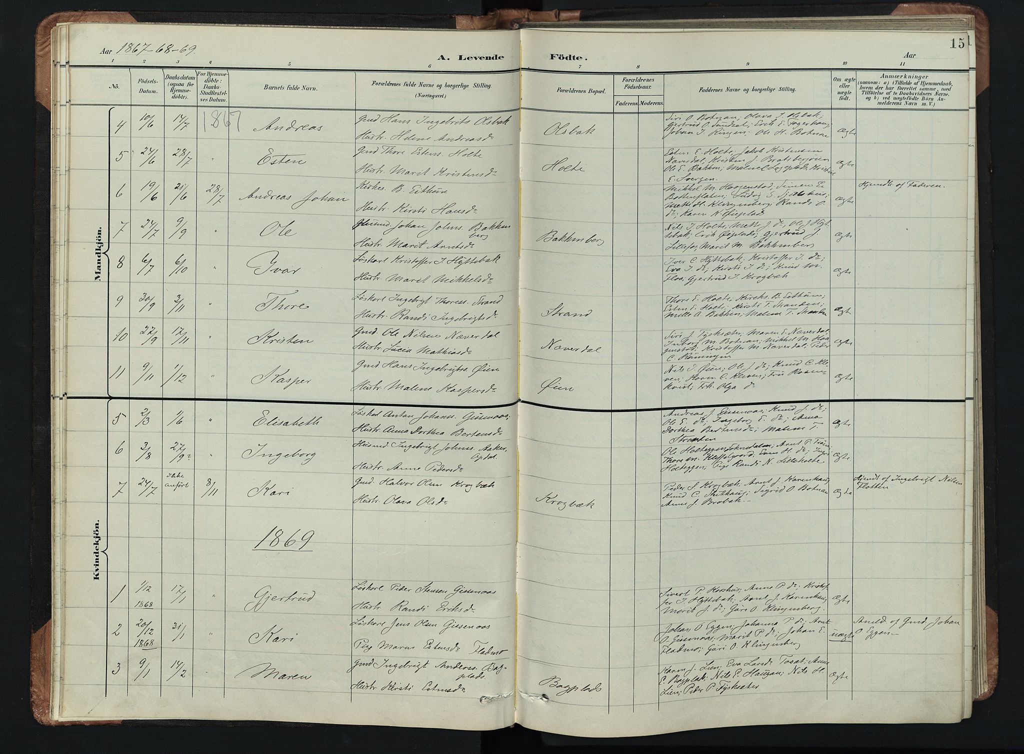 Kvikne prestekontor, AV/SAH-PREST-064/H/Ha/Hab/L0002: Klokkerbok nr. 2, 1859-1901, s. 15