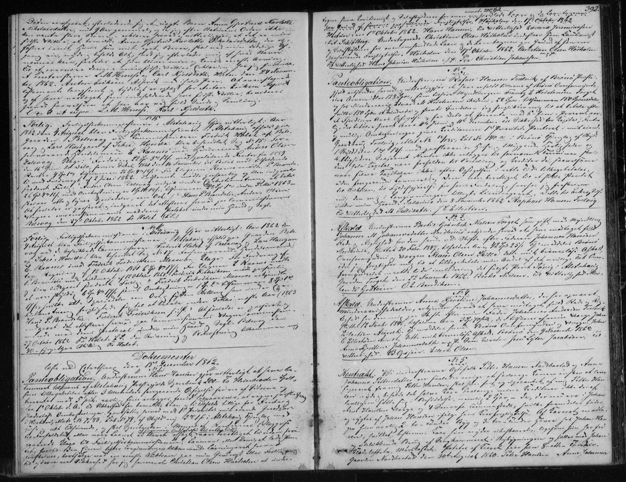Søndre Helgeland sorenskriveri, AV/SAT-A-4575/1/2/2C/L0001: Pantebok nr. 12, 1860-1864, s. 392