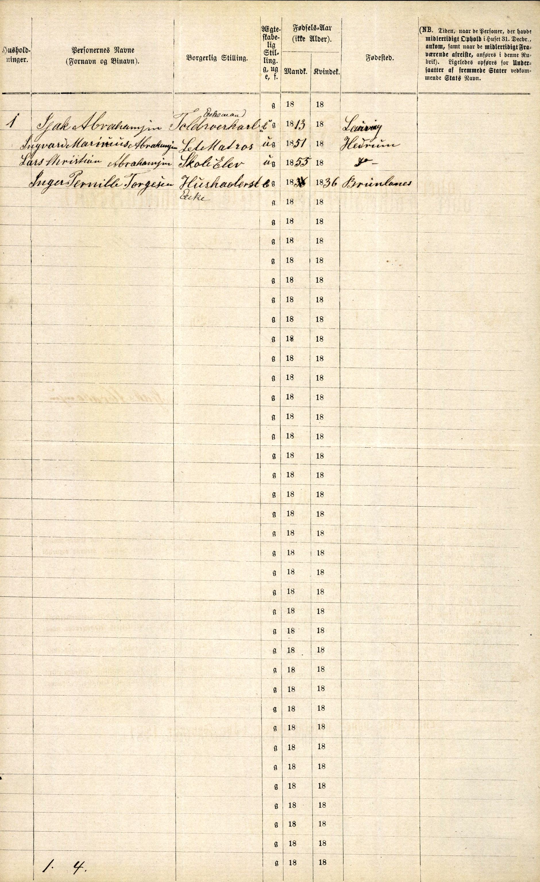 RA, Folketelling 1870 for 0707 Larvik kjøpstad, 1870, s. 304
