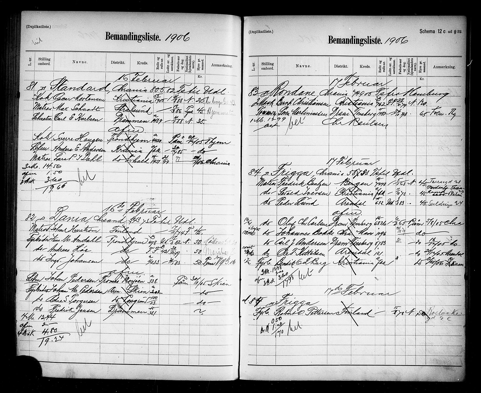 Oslo mønstringskontor, AV/SAO-A-10569g/G/Ga/L0009: Mønstringsjournal, 1904-1906, s. 270