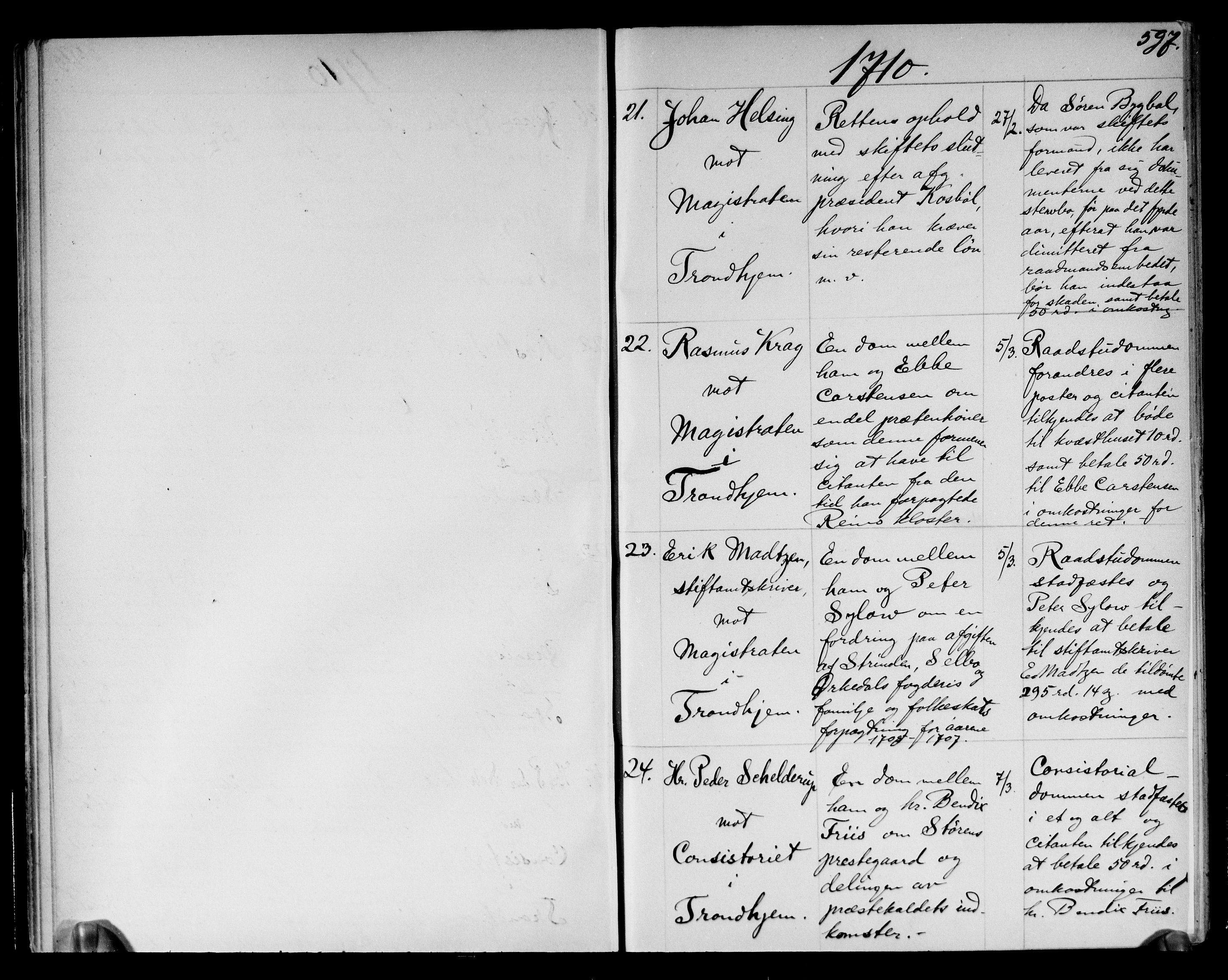 Overhoffretten 1667-1797, AV/RA-EA-2884, 1710-1718, s. 597