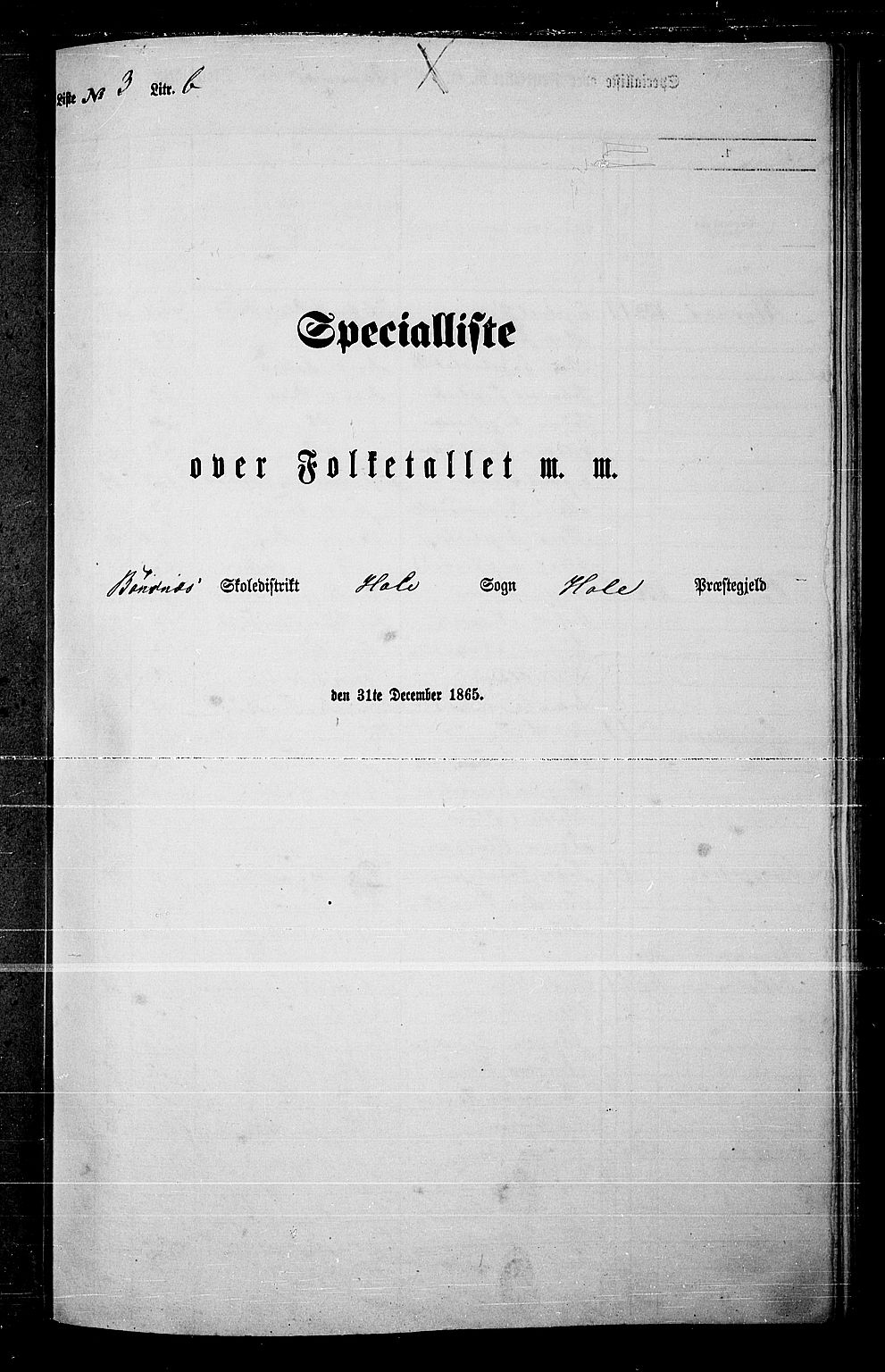 RA, Folketelling 1865 for 0612P Hole prestegjeld, 1865, s. 83