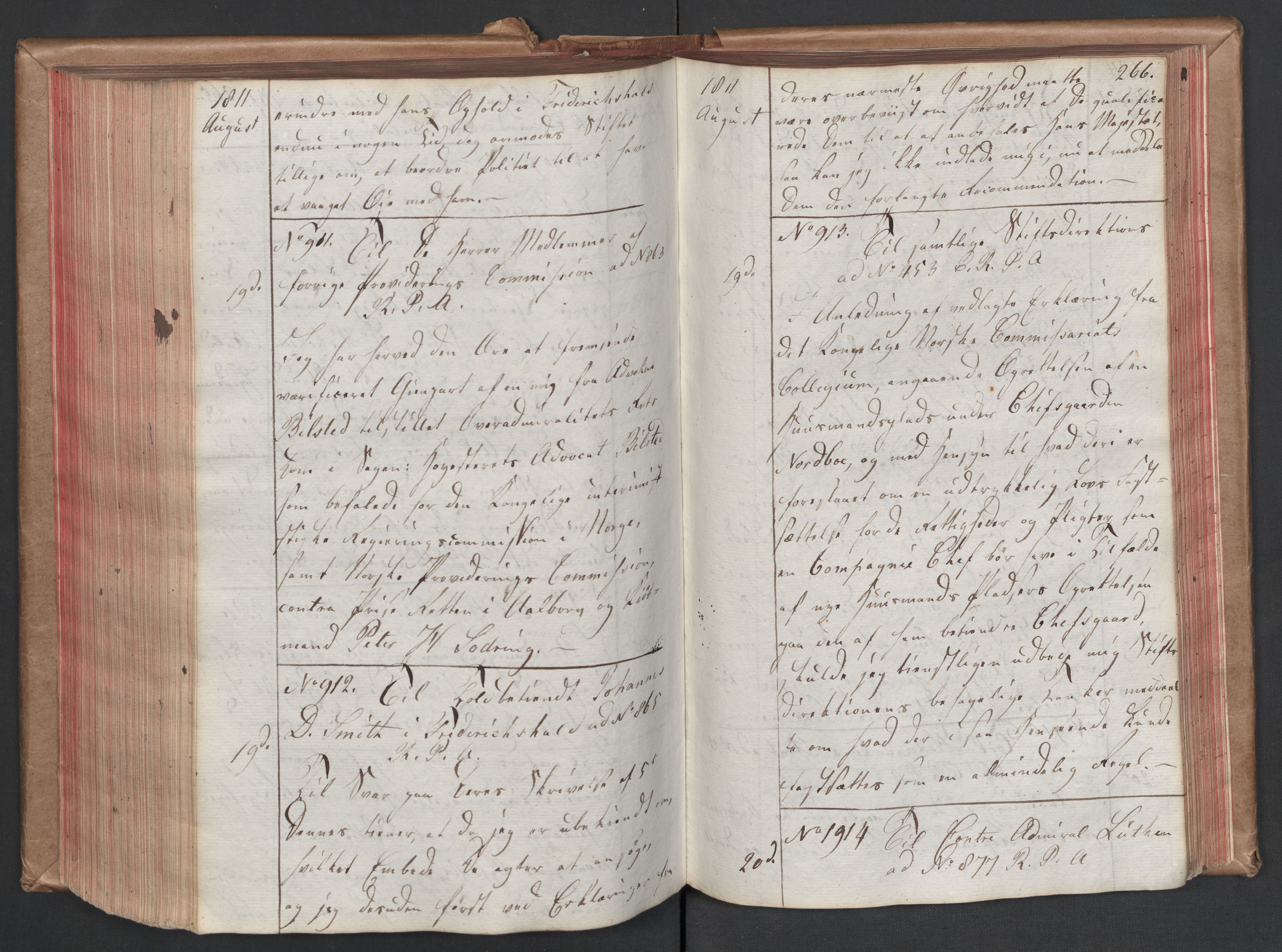 Stattholderembetet 1810-1814, 1. kontor (Kontor A), AV/RA-EA-2872/Bc/L0001: Korrespondanseprotokoll, 1810-1812, s. 265b-266a