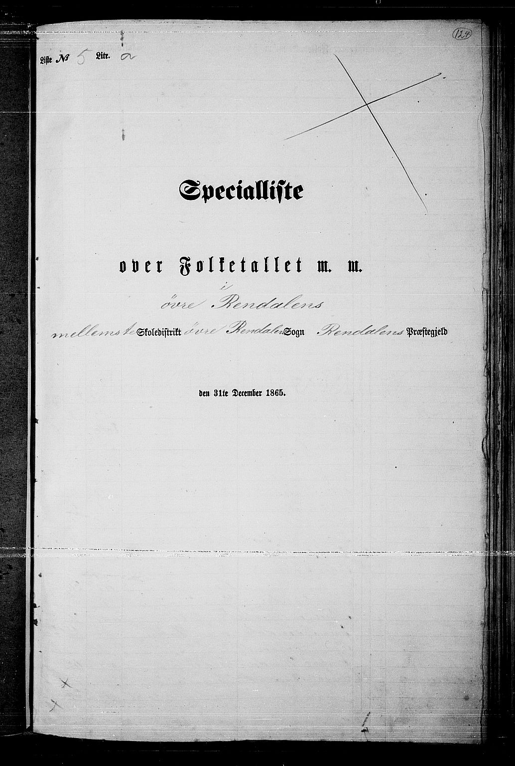 RA, Folketelling 1865 for 0432P Rendalen prestegjeld, 1865, s. 103