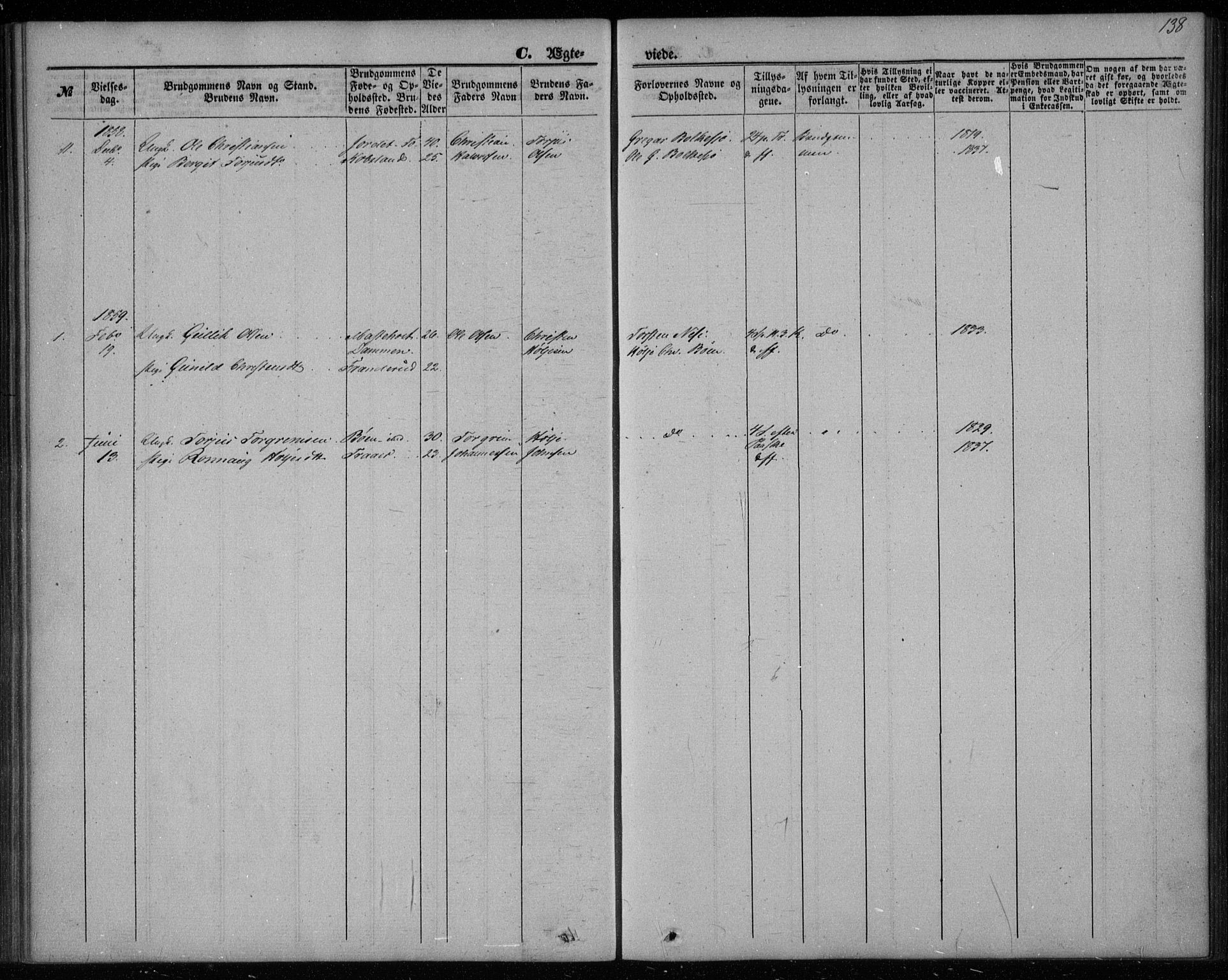 Gransherad kirkebøker, AV/SAKO-A-267/F/Fa/L0002: Ministerialbok nr. I 2, 1844-1859, s. 138