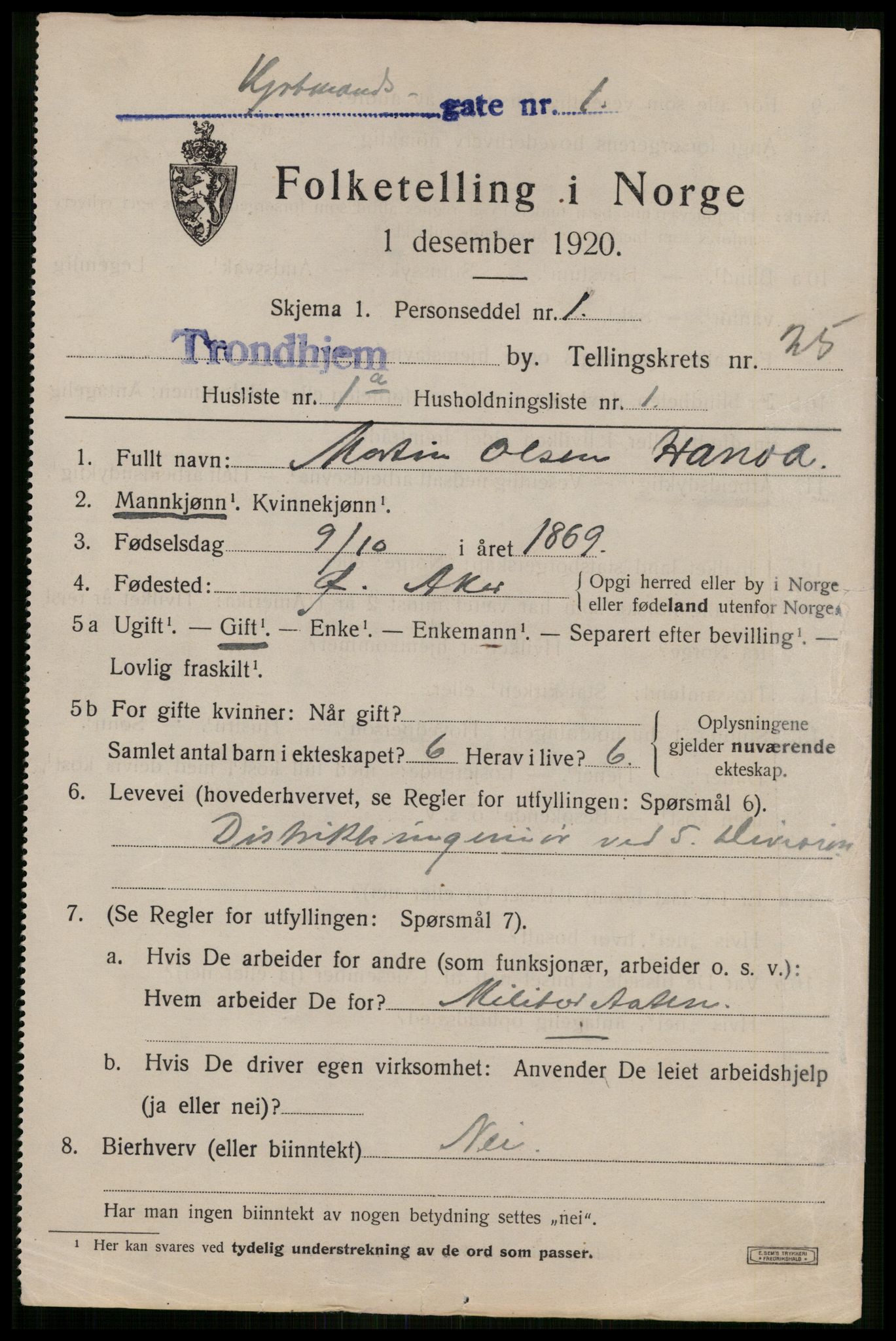 SAT, Folketelling 1920 for 1601 Trondheim kjøpstad, 1920, s. 67024