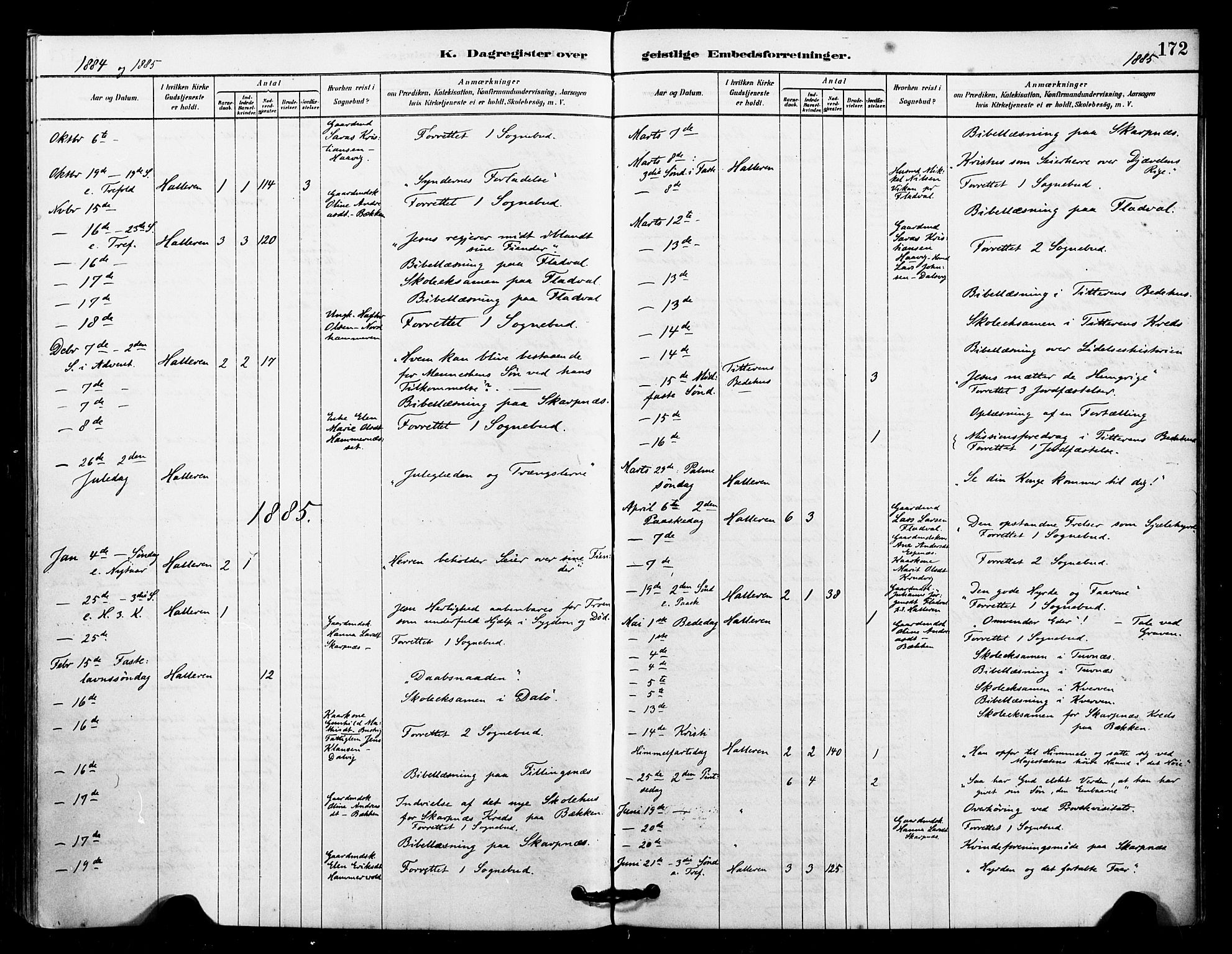 Ministerialprotokoller, klokkerbøker og fødselsregistre - Sør-Trøndelag, SAT/A-1456/641/L0595: Ministerialbok nr. 641A01, 1882-1897, s. 172