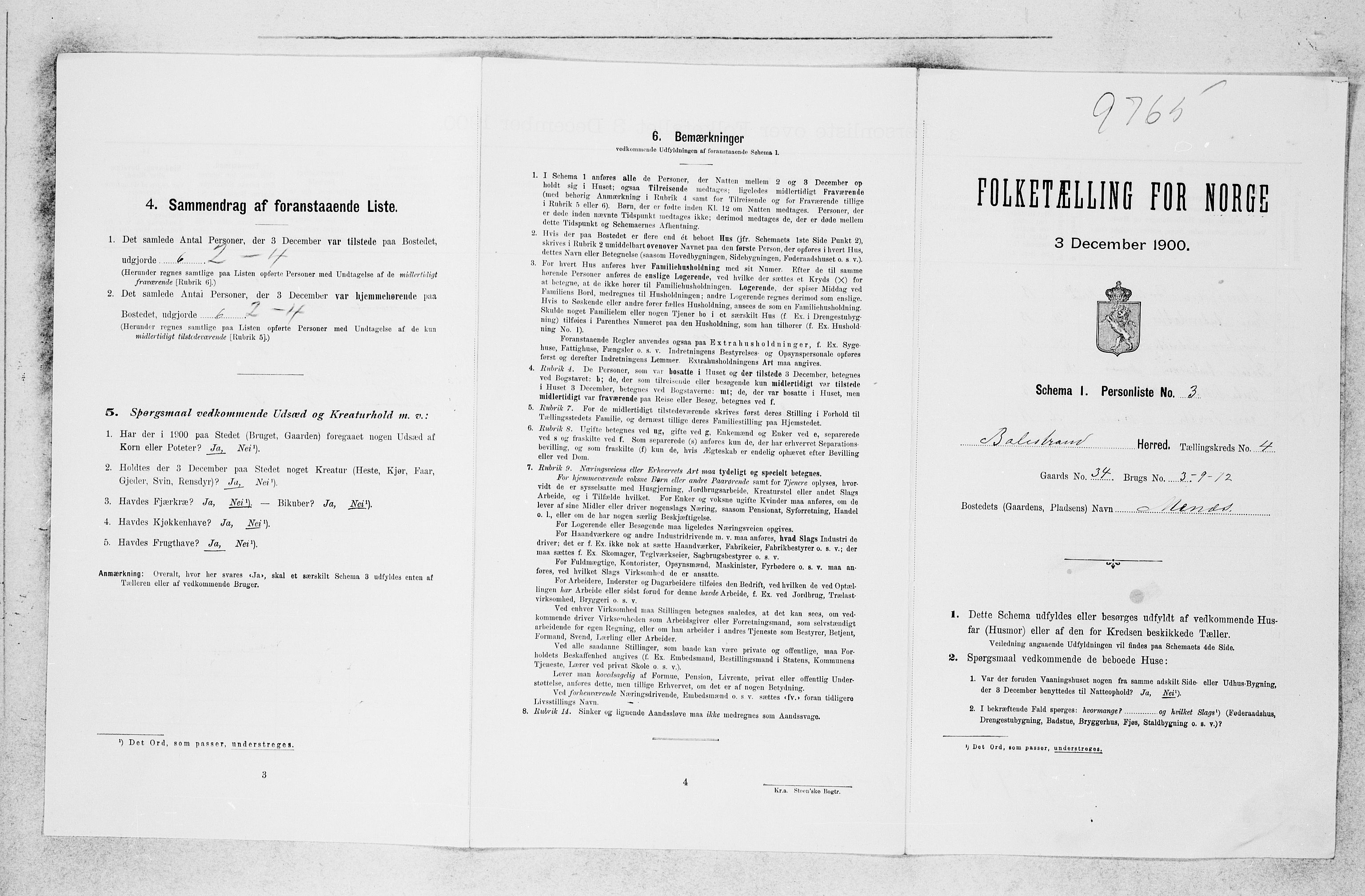 SAB, Folketelling 1900 for 1418 Balestrand herred, 1900, s. 281