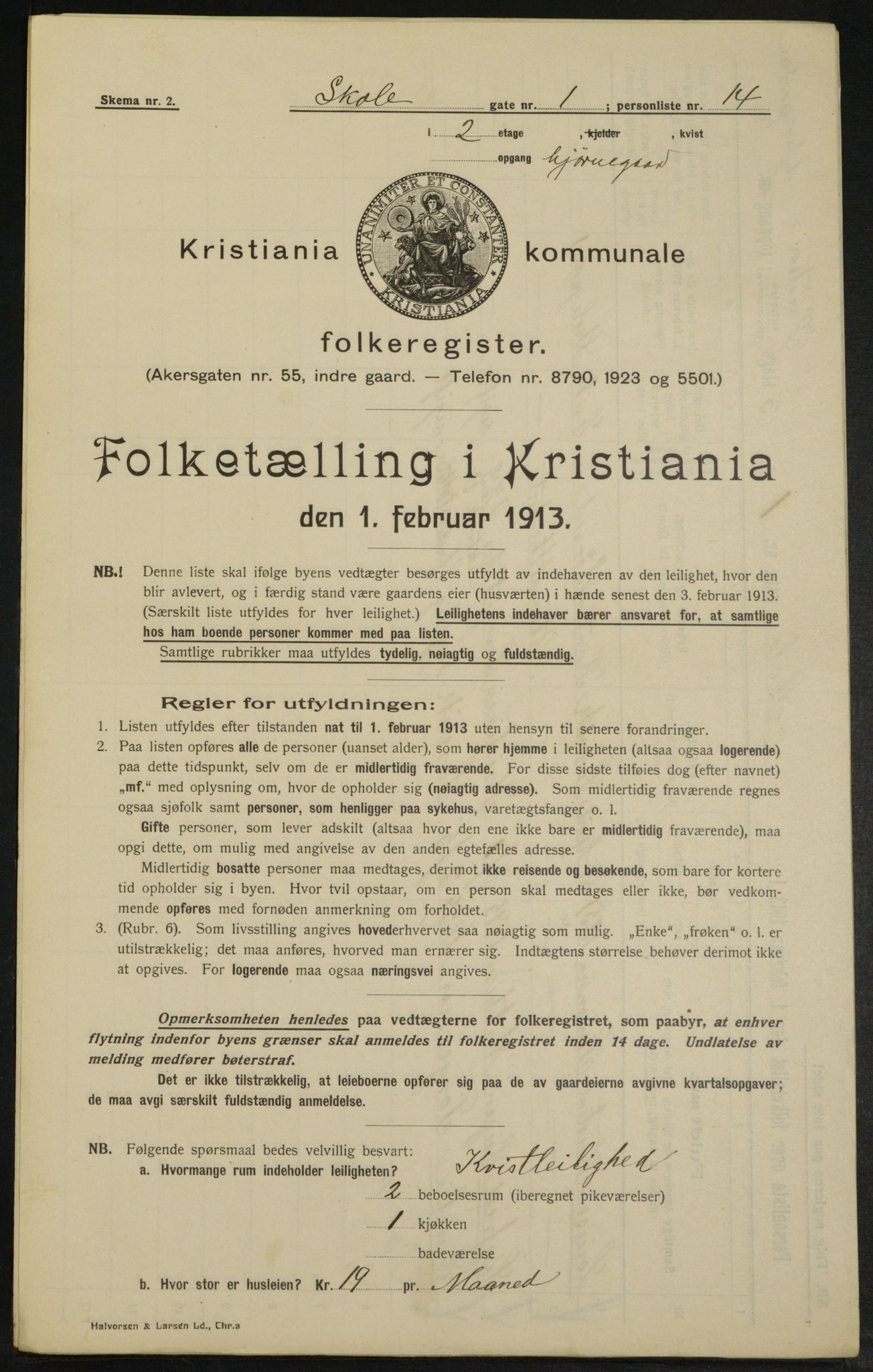 OBA, Kommunal folketelling 1.2.1913 for Kristiania, 1913, s. 96207