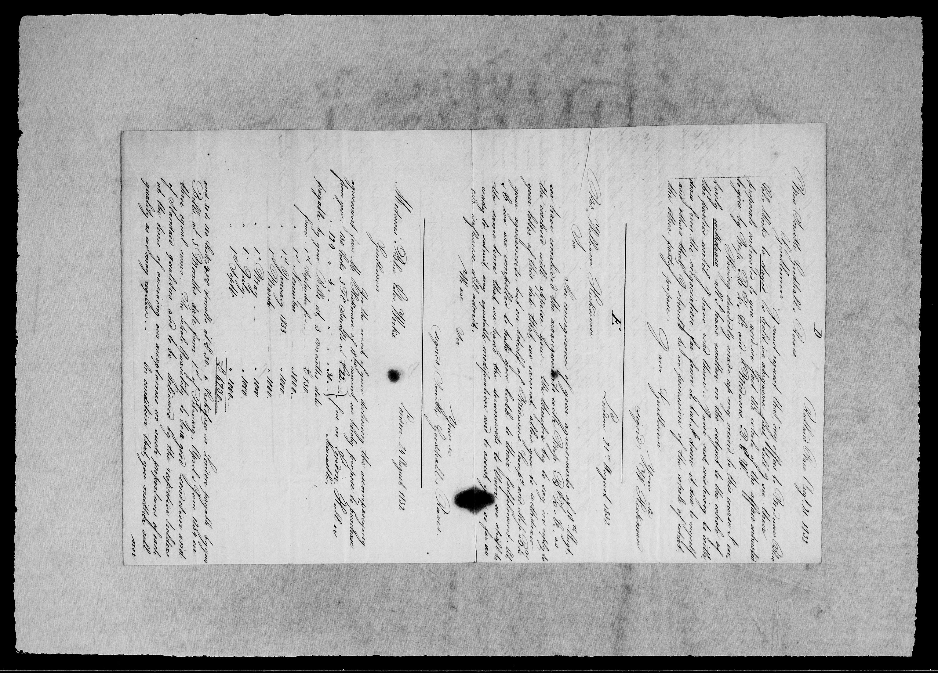 Modums Blaafarveværk, RA/PA-0157/G/Gb/L0109/0001: -- / Innkomne brev A - H, 1832-1833, s. 3