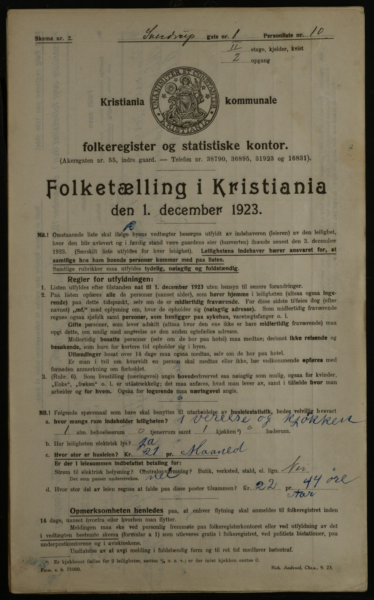 OBA, Kommunal folketelling 1.12.1923 for Kristiania, 1923, s. 116233