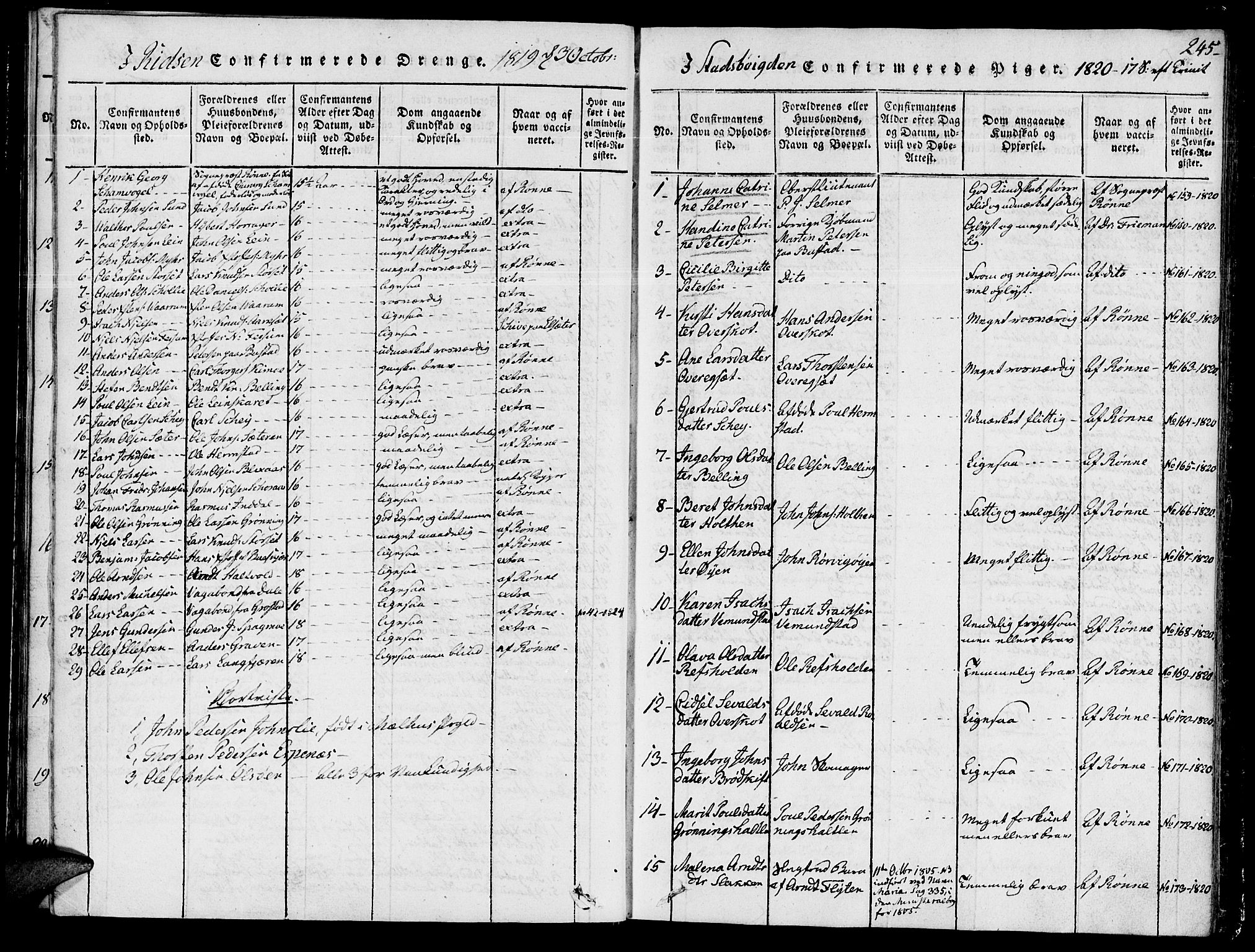 Ministerialprotokoller, klokkerbøker og fødselsregistre - Sør-Trøndelag, AV/SAT-A-1456/646/L0608: Ministerialbok nr. 646A06, 1816-1825, s. 245