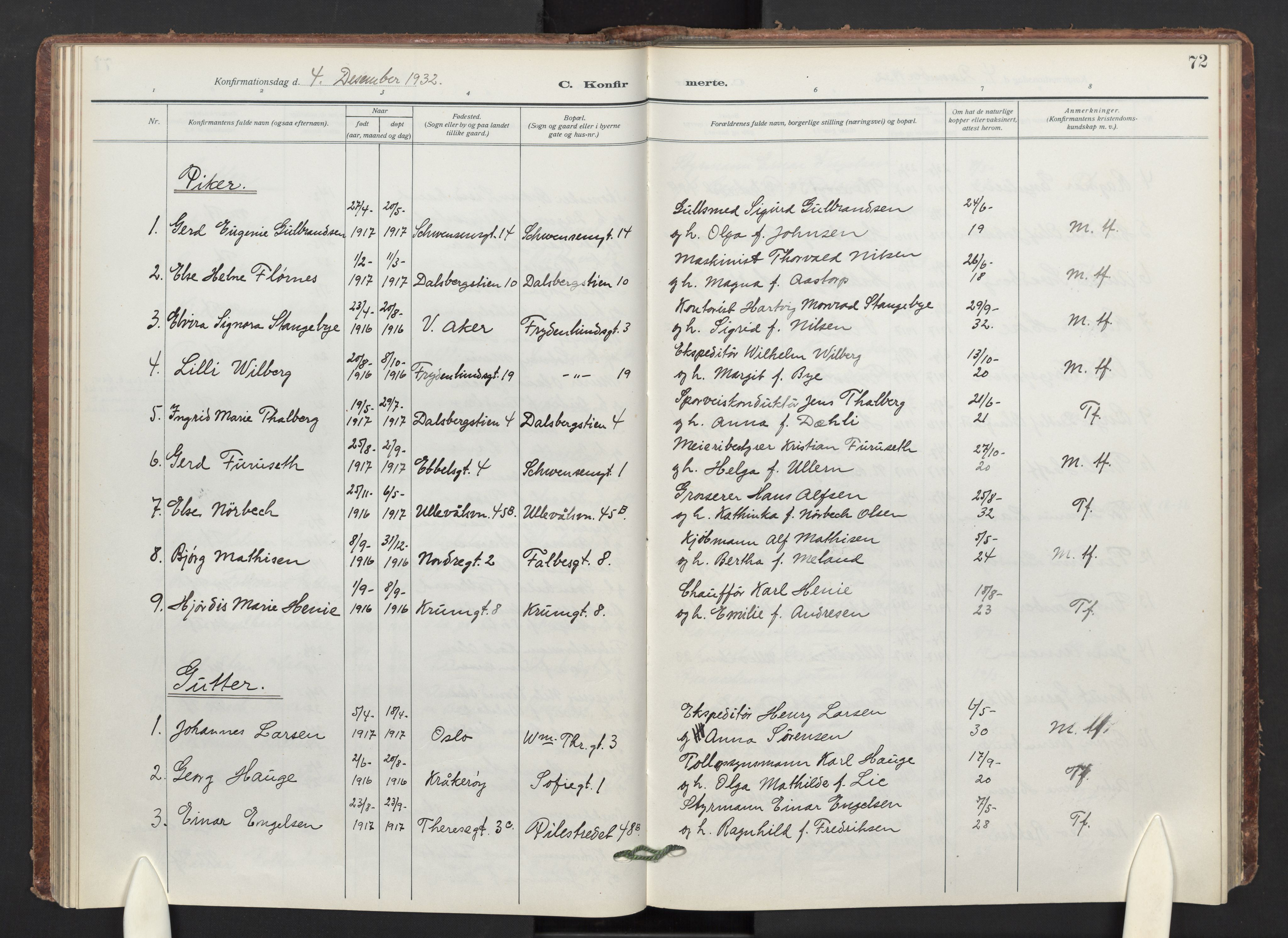 Markus prestekontor Kirkebøker, AV/SAO-A-10830/F/L0002: Ministerialbok nr. 2, 1917-1949, s. 72