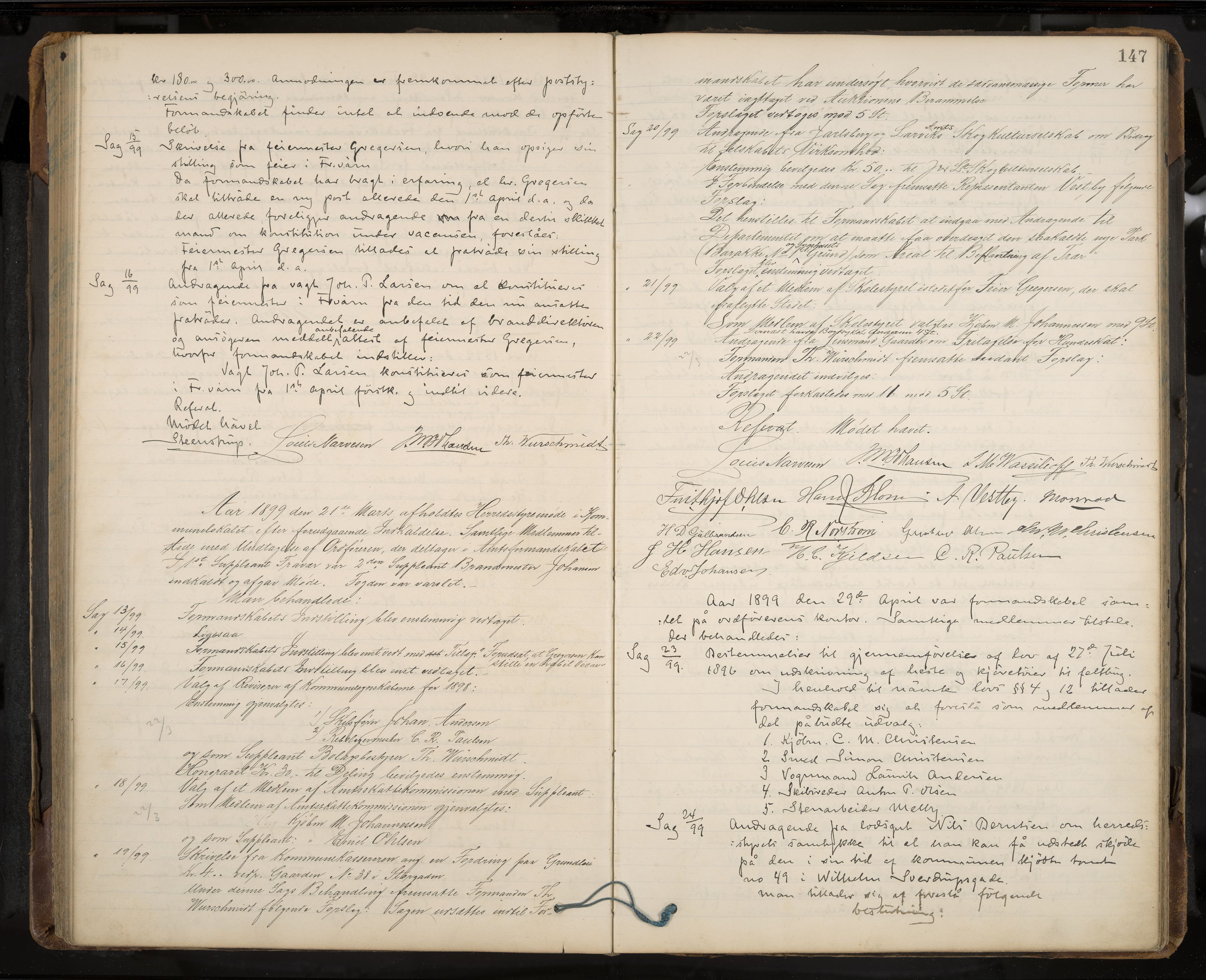 Stavern formannskap og sentraladministrasjon, IKAK/0708021/A/Aa/L0004: Møtebok med register, 1891-1905, s. 147